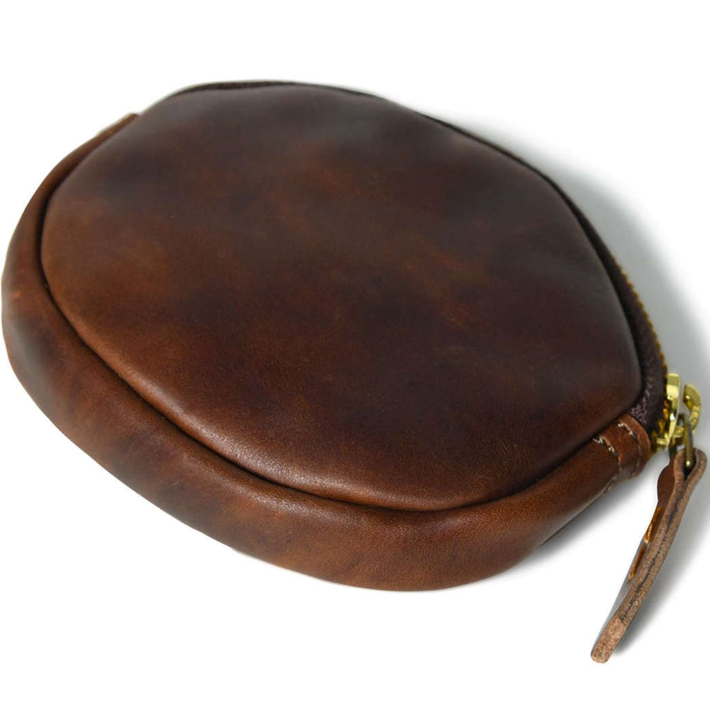 Handmade Leather Coin Purse - Compact & Durable Zipper Pouch