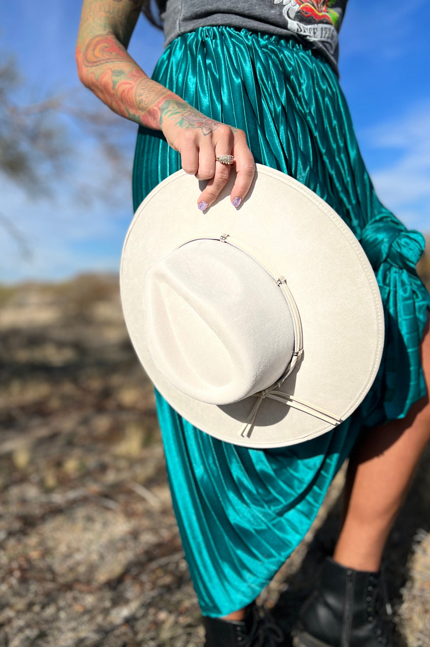 Cream Wide Brim Ivory Hat -clearance