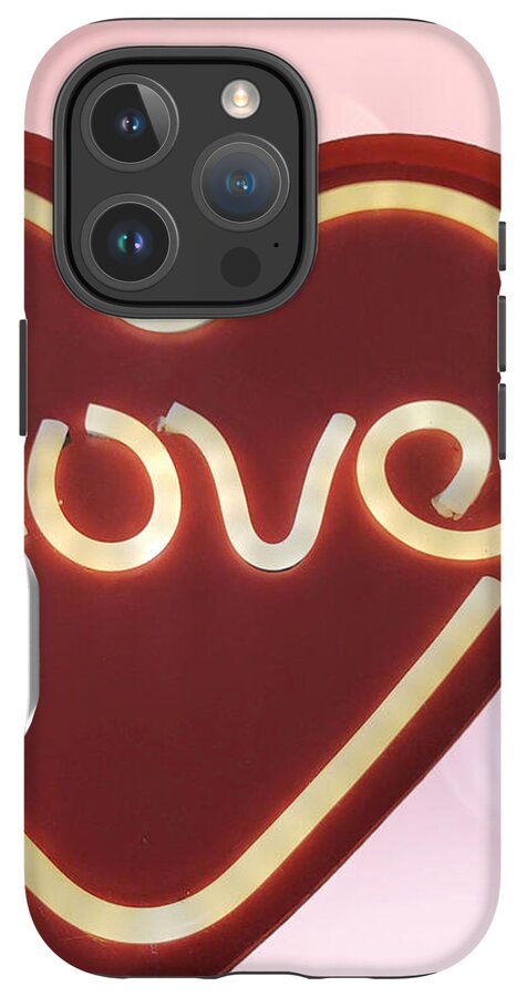 Heart-Shaped Love Neon Sign - Phone Case