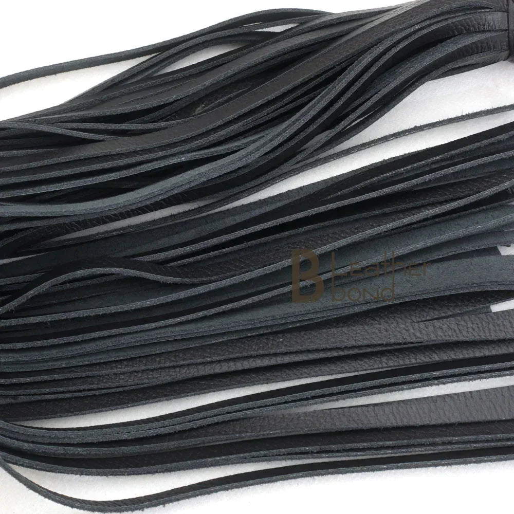 Real Cowhide Leather Flogger 50 Falls Heavy Duty Handle | Handcrafted BDSM Impact Whip