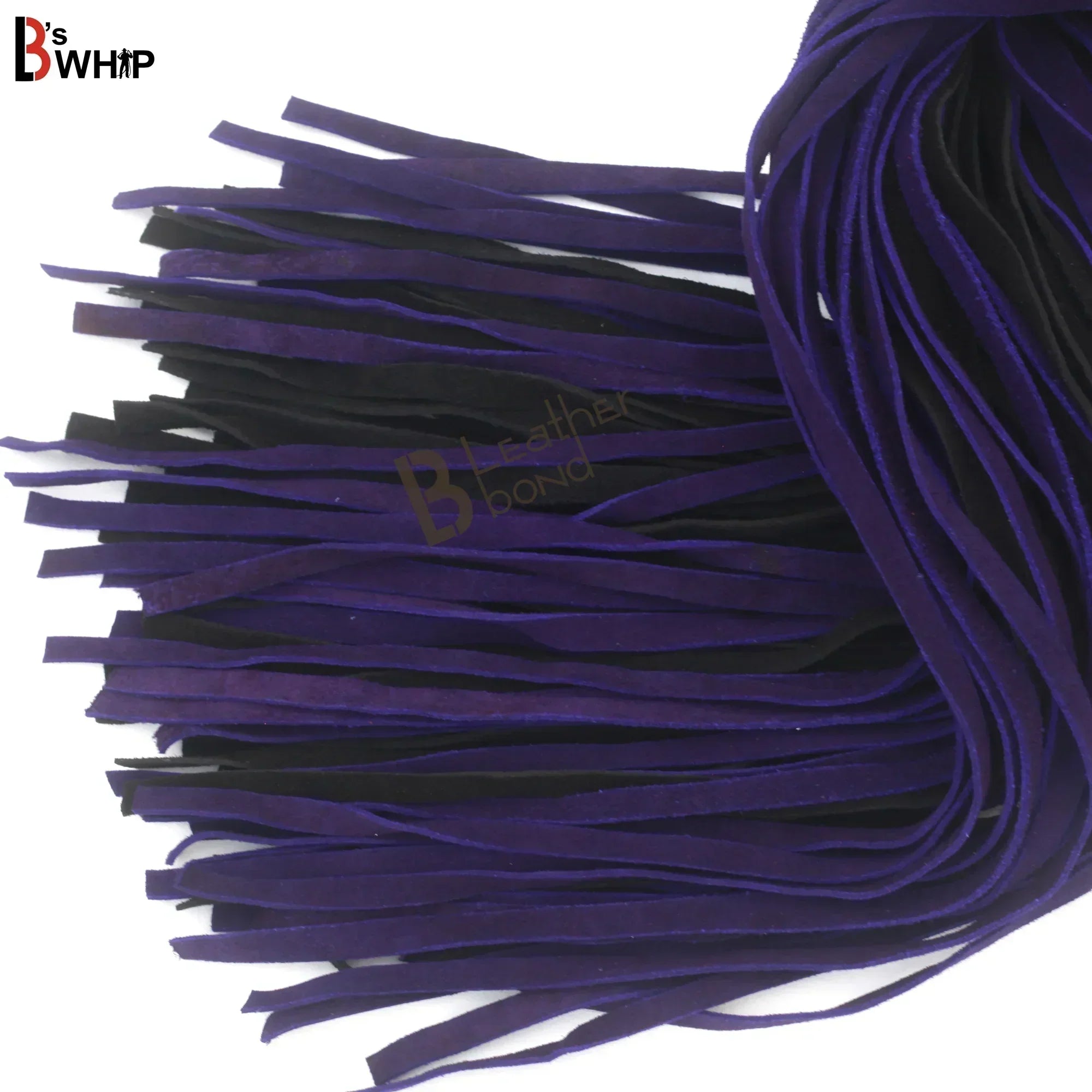 💜🖤 Real Cowhide Suede Leather Flogger 75 Falls Purple and Black Heavy Duty Thuddy Whip | BDSM Impact