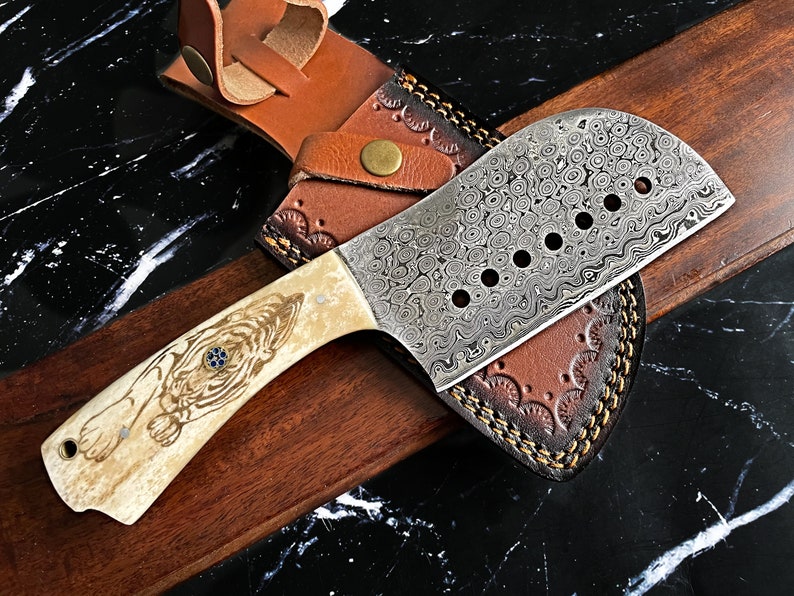 Custom Handmade Damascus Steel Cleaver Knife