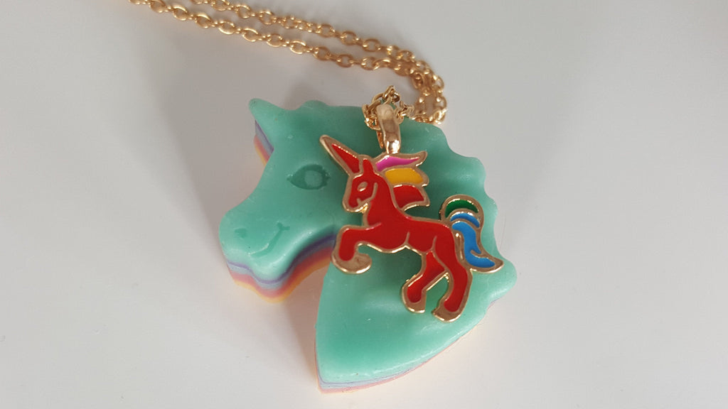 Unicorn Bath Bomb Gift for Girls with 4 XL Bath bombs each with a Surprise Necklace Inside (Unicorn)