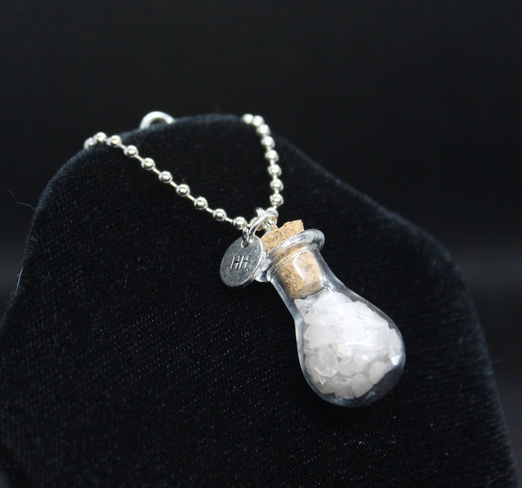 Rose Quartz Lotus Keychain Charm Zipper Pull Crystal Witch Witchy Jewelry Witchcraft Metaphysical