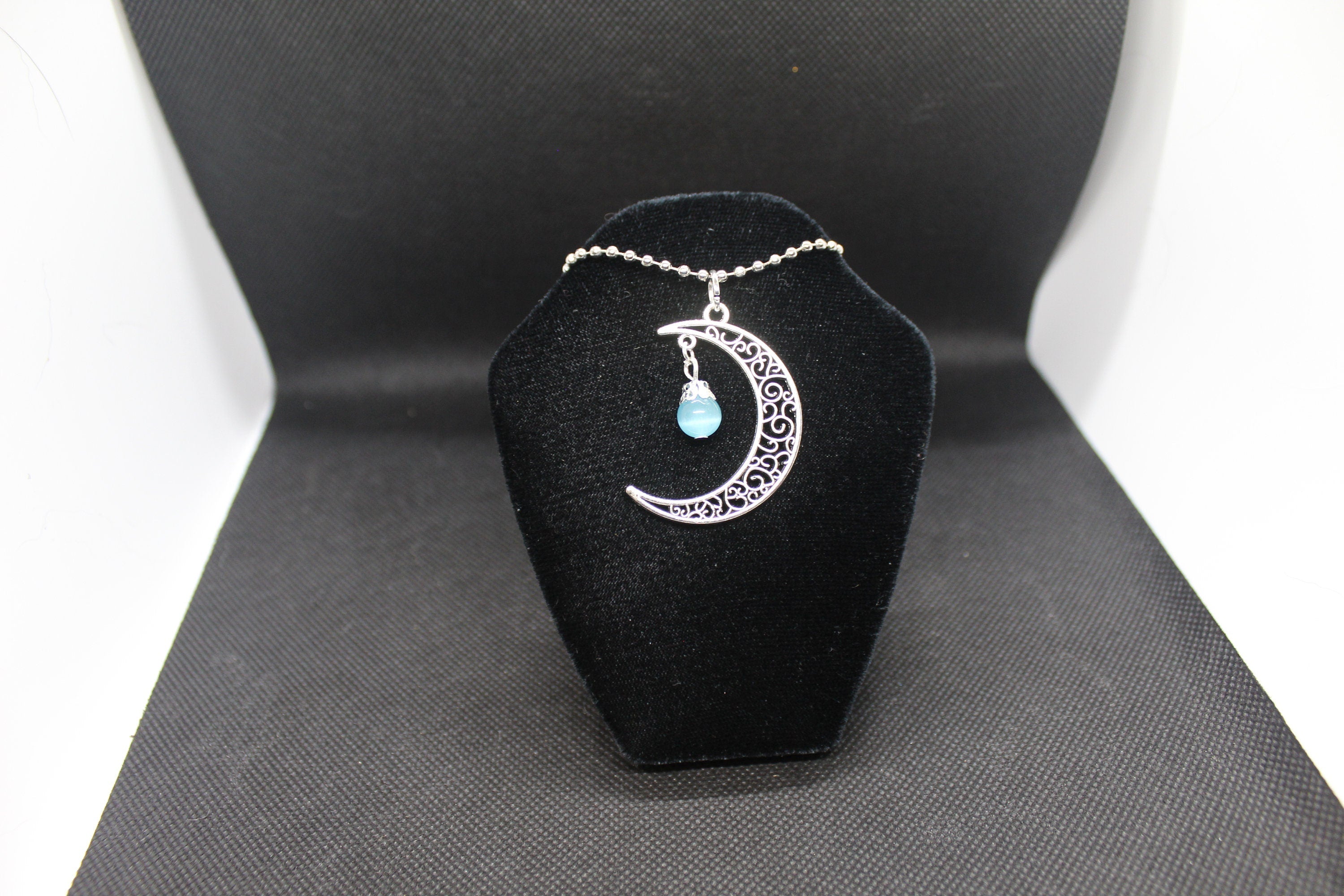 Blue Moon Necklace Crystal Witch Witchy Jewelry Witchcraft Wicca Wiccan Pagan Metaphysical