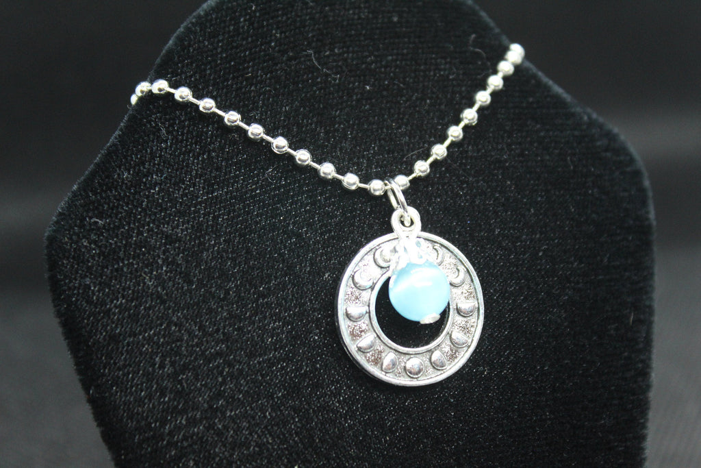 Blue Moon Phase Necklace Crystal Witch Witchy Jewelry Witchcraft Wicca Wiccan Pagan Metaphysical