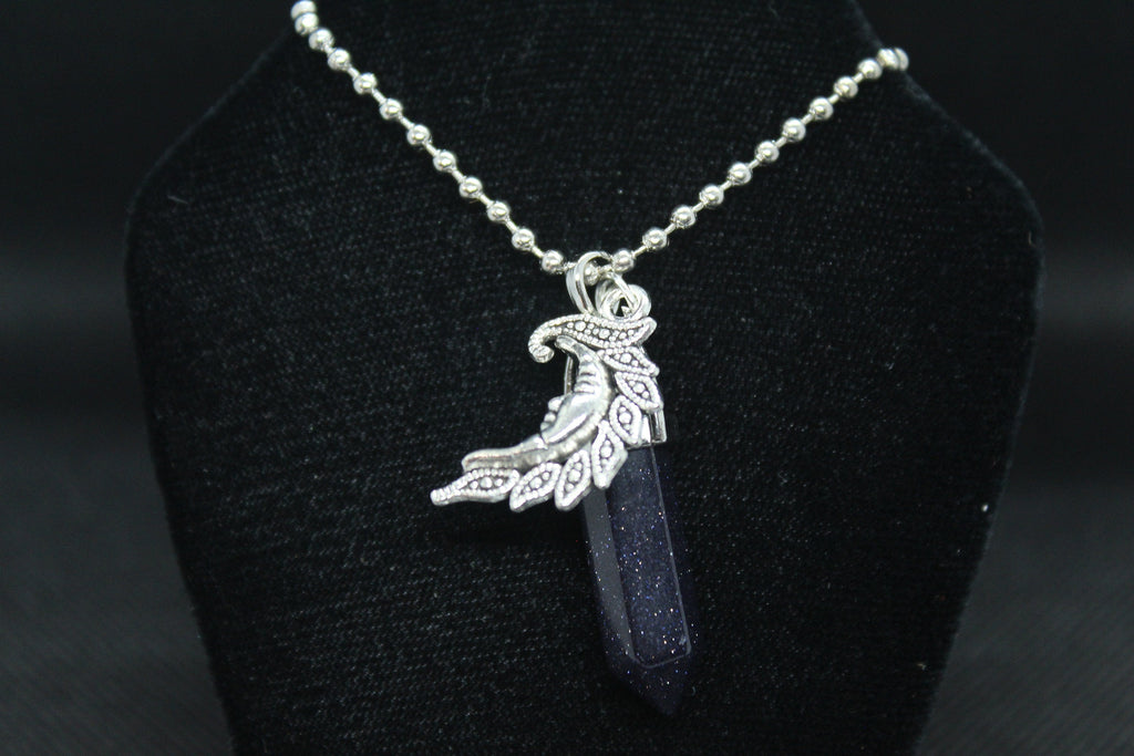 Blue Sandstone Sun Necklace Crystal Witch Witchy Jewelry Witchcraft Wicca Wiccan Pagan Metaphysical