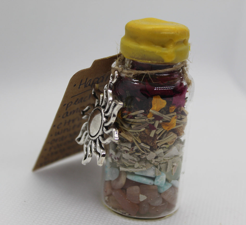 Happiness Happy Spell Jar Witch Witchy Witchcraft Wicca Wiccan Pagan Metaphysical
