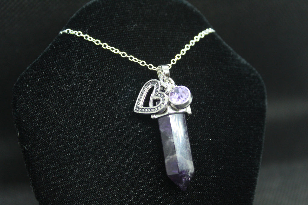 Amethyst Cat's Eye Necklace Crystal Witch Witchy Jewelry Witchcraft Wicca Wiccan Pagan Metaphysical