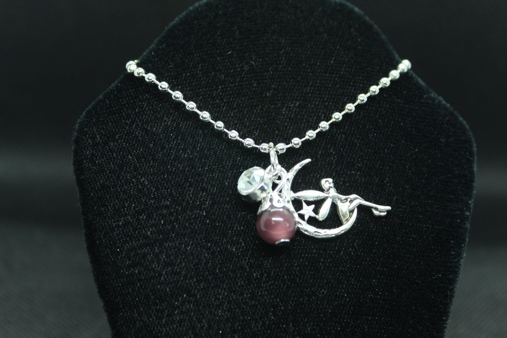 Purple Fairy Cat's Eye Necklace Crystal Witch Witchy Jewelry Witchcraft Wicca Wiccan Pagan Metaphysical