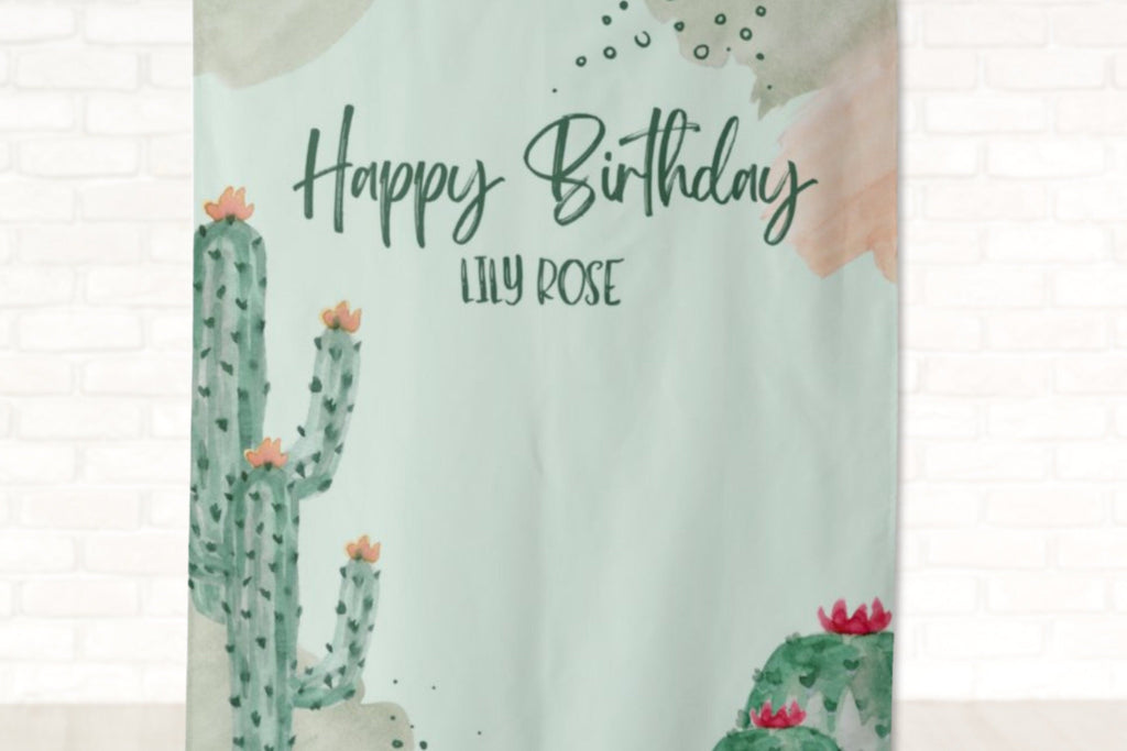 Boho Desert Cactus Party Banner