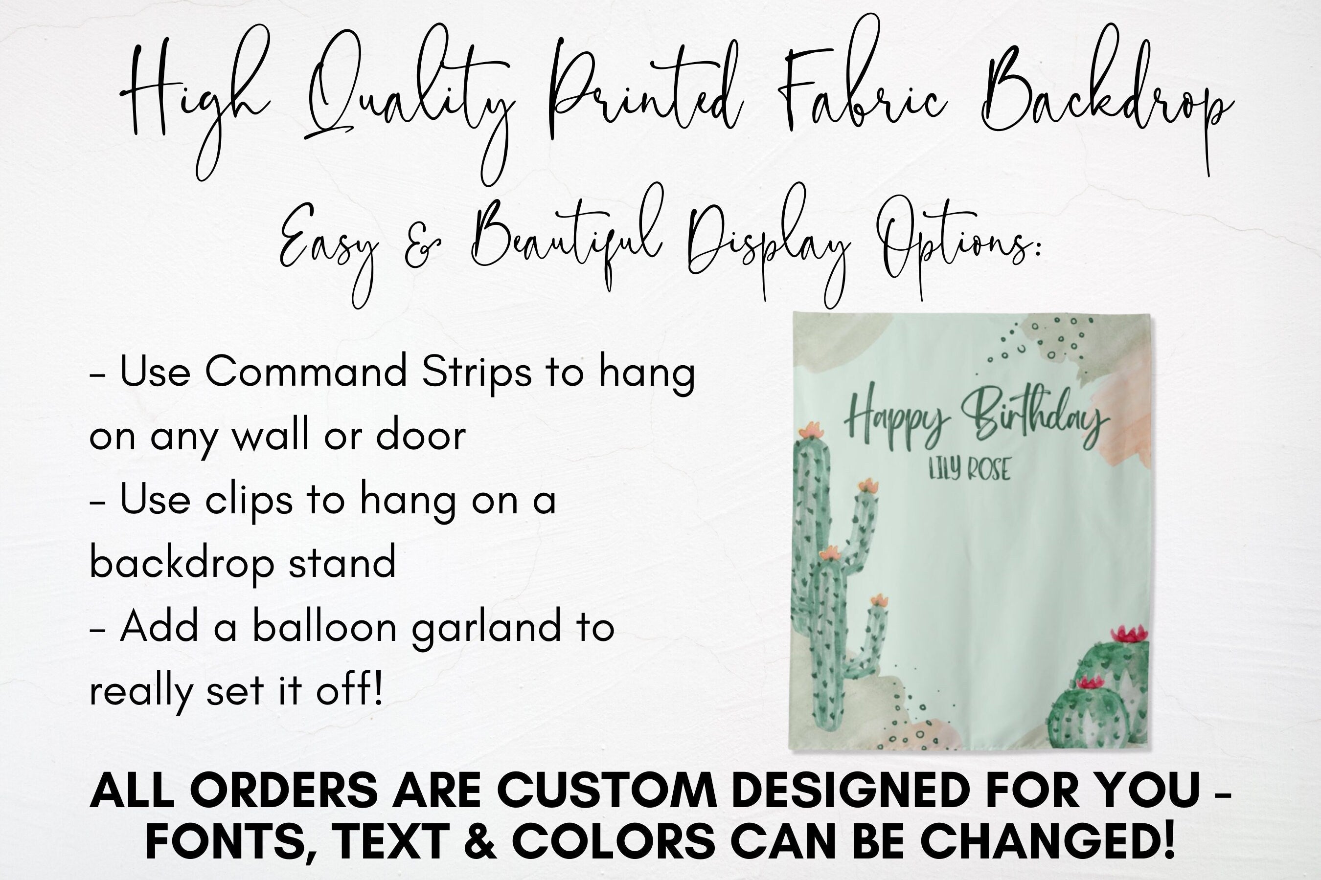 Boho Desert Cactus Party Banner