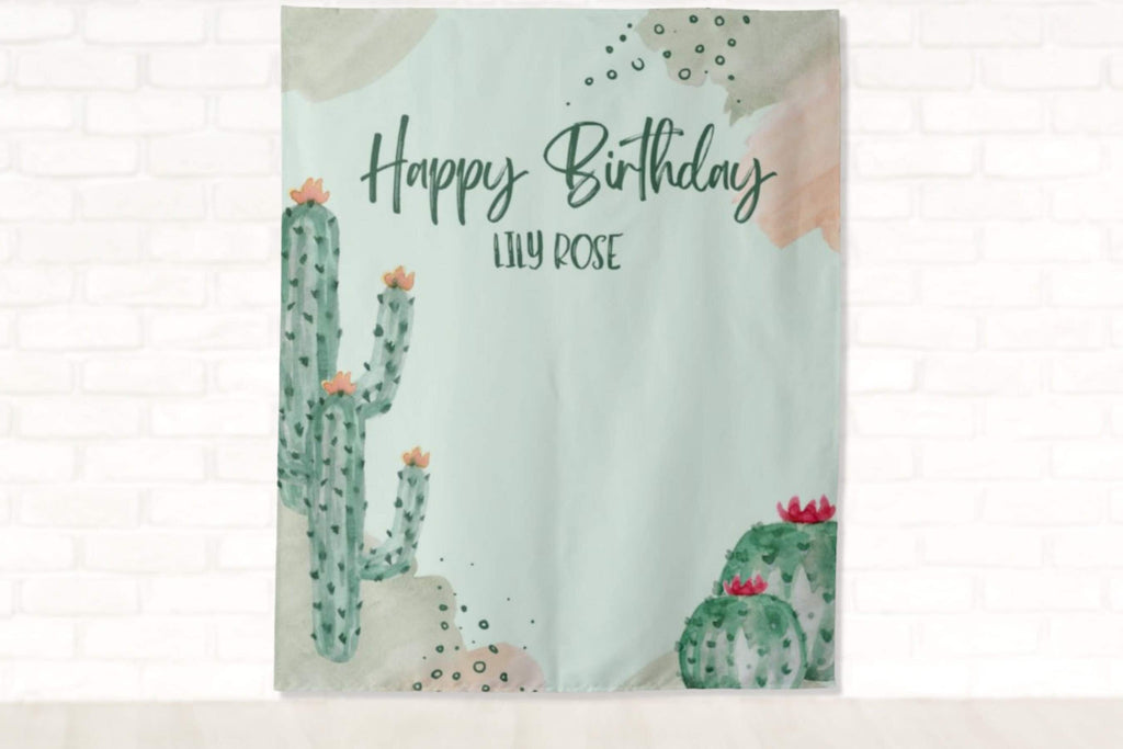 Boho Desert Cactus Party Banner