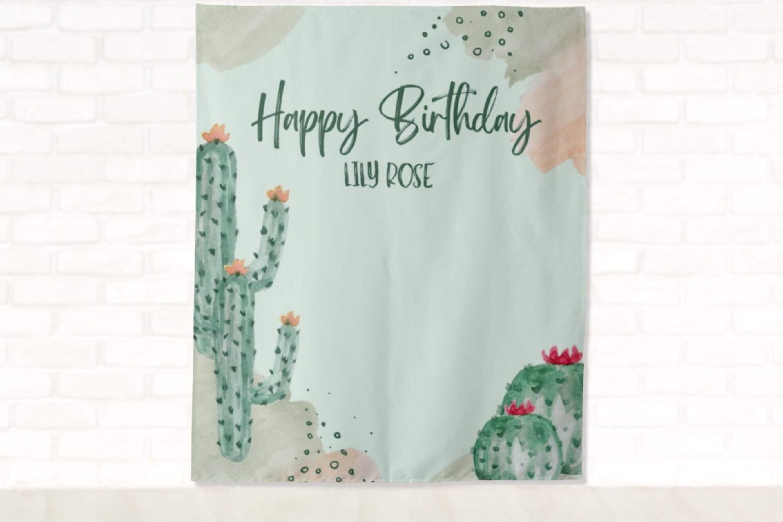 Boho Desert Cactus Party Banner