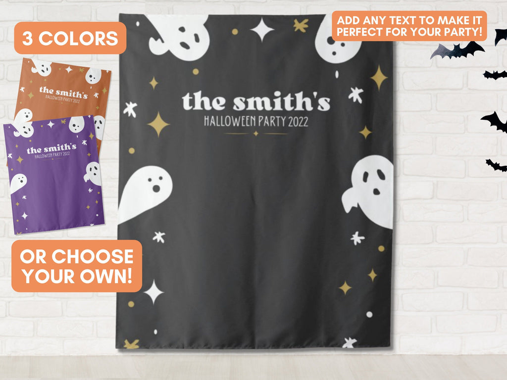 Custom Retro Ghost Halloween Party Banner