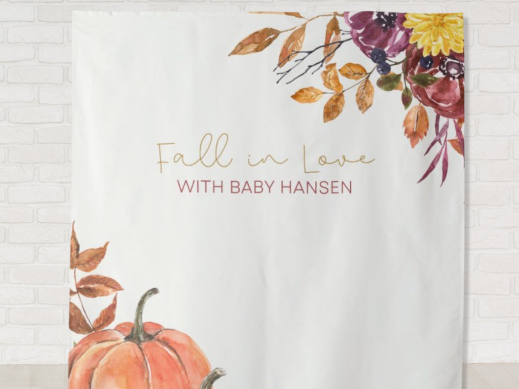 Watercolor Autumn Floral Fall in Love Banner