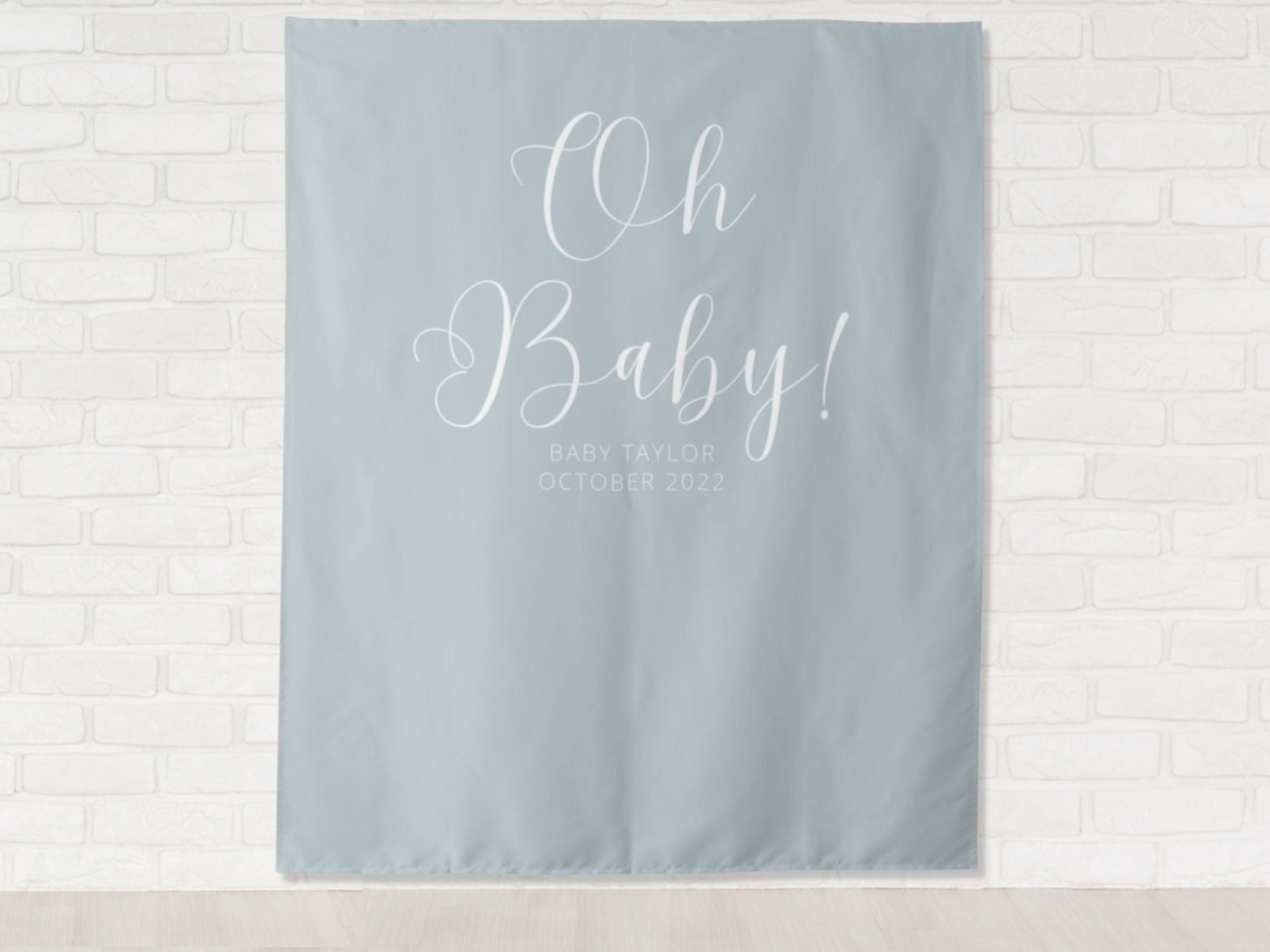 Oh Baby Personalized Baby Shower Banner | Boy or Girl Custom Party Backdrop