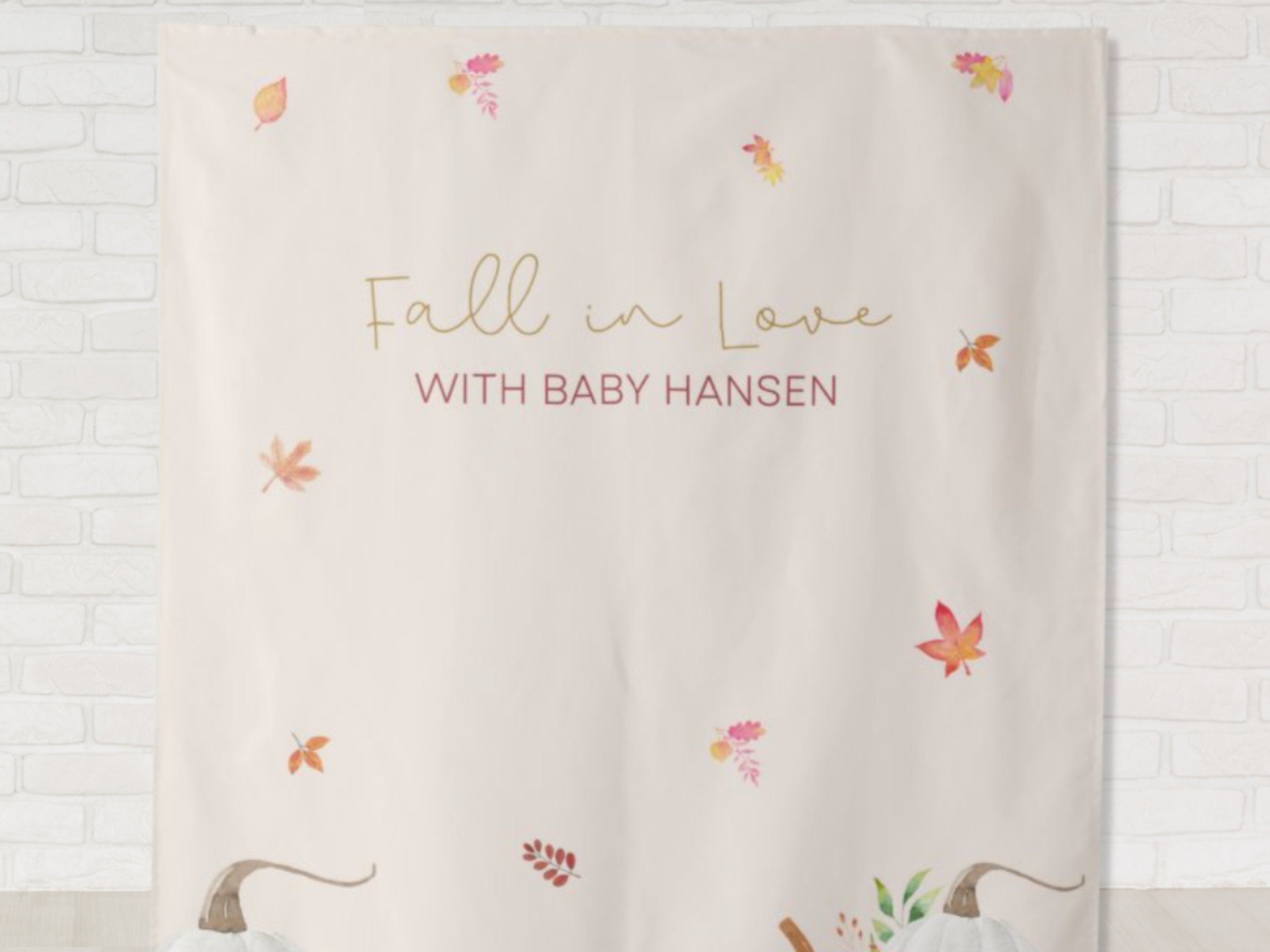 Floral & Pumpkins Fall in Love Banner