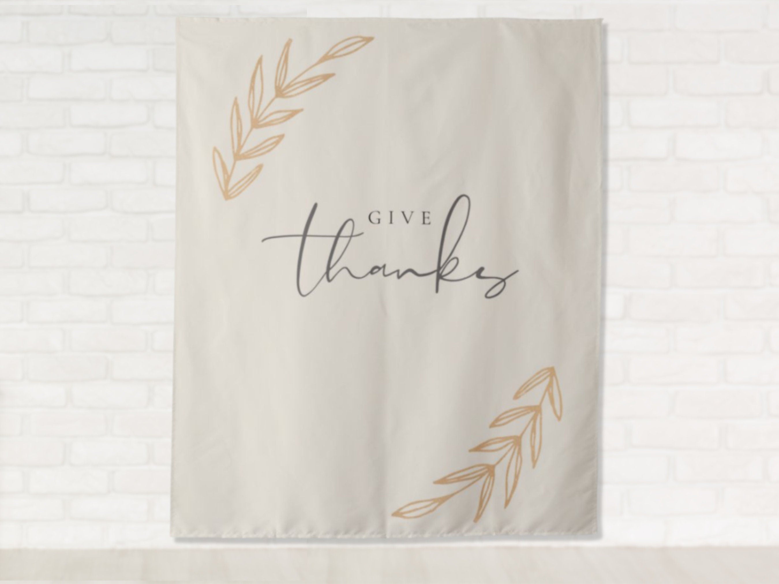 Give Thanks Boho Thanksgiving Custom Backdrop | Custom Thanksgiving or Friendsgiving Party Backdrop
