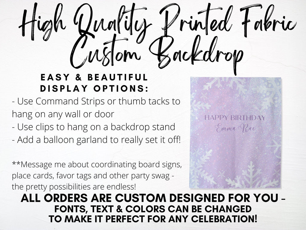 Frozen Inspired Custom Birthday Party Backdrop Banner III