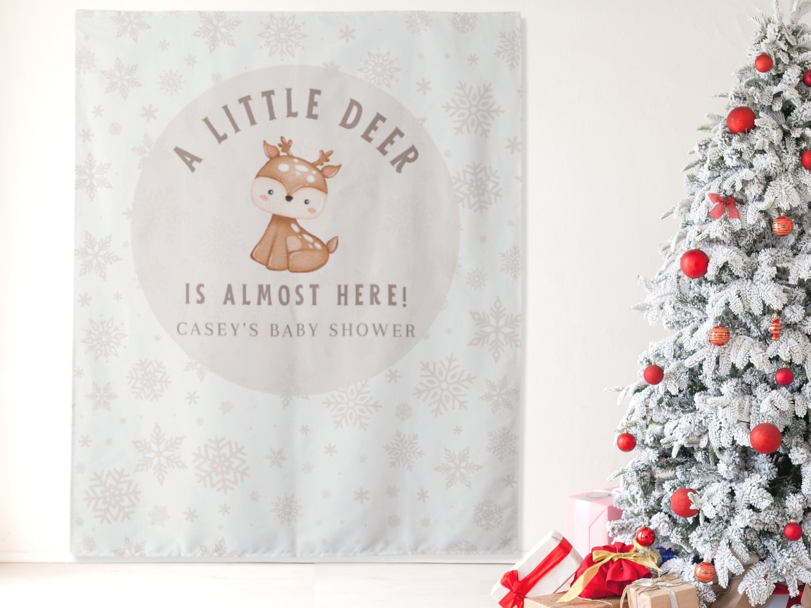 A Little Deer Is Almost Here Custom Baby Shower Banner