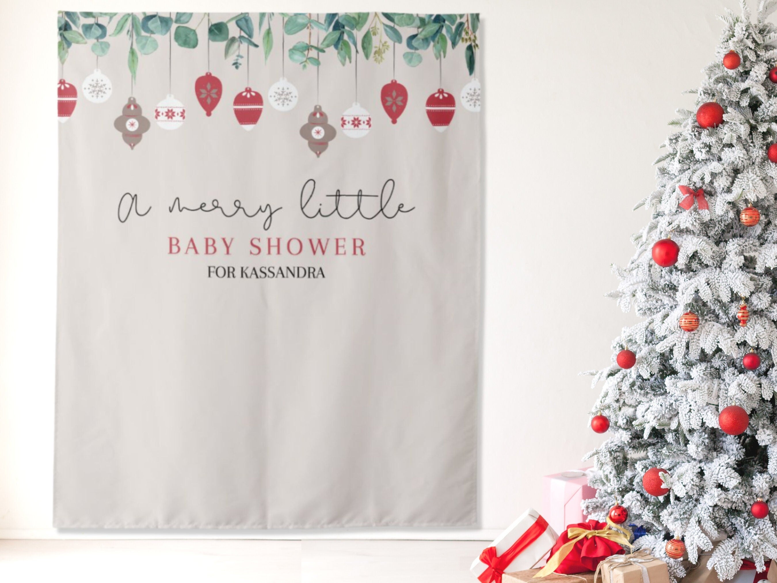 A Merry Little Baby Shower Banner