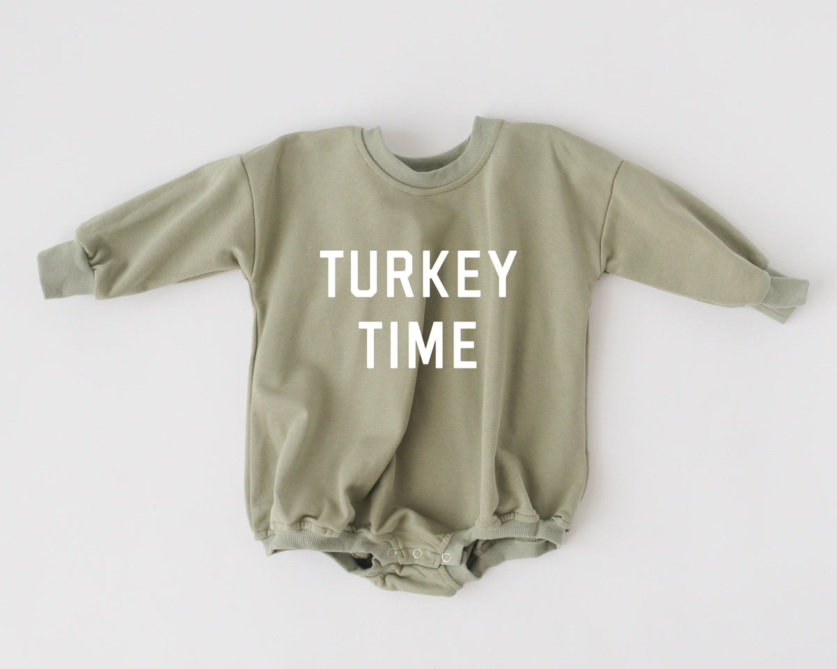 Turkey Time Sweatshirt Romper  - more colors