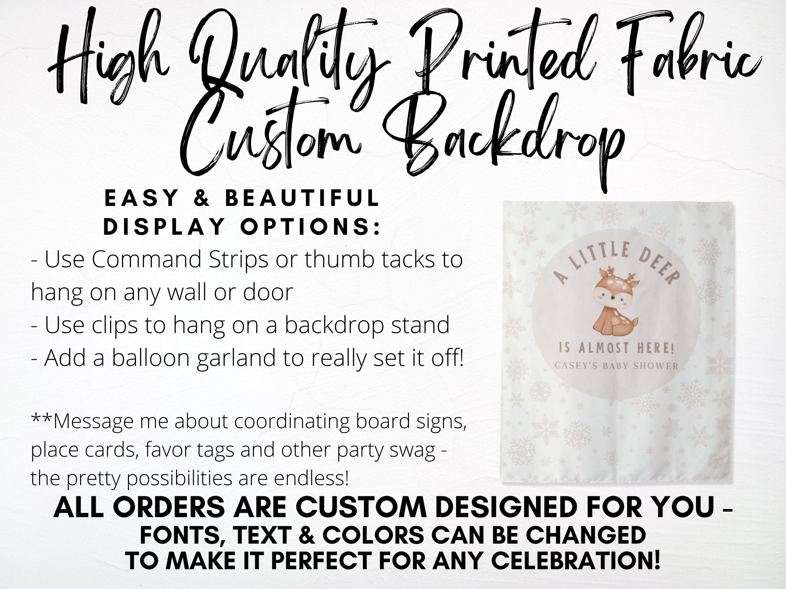 A Little Deer Is Almost Here Custom Baby Shower Banner