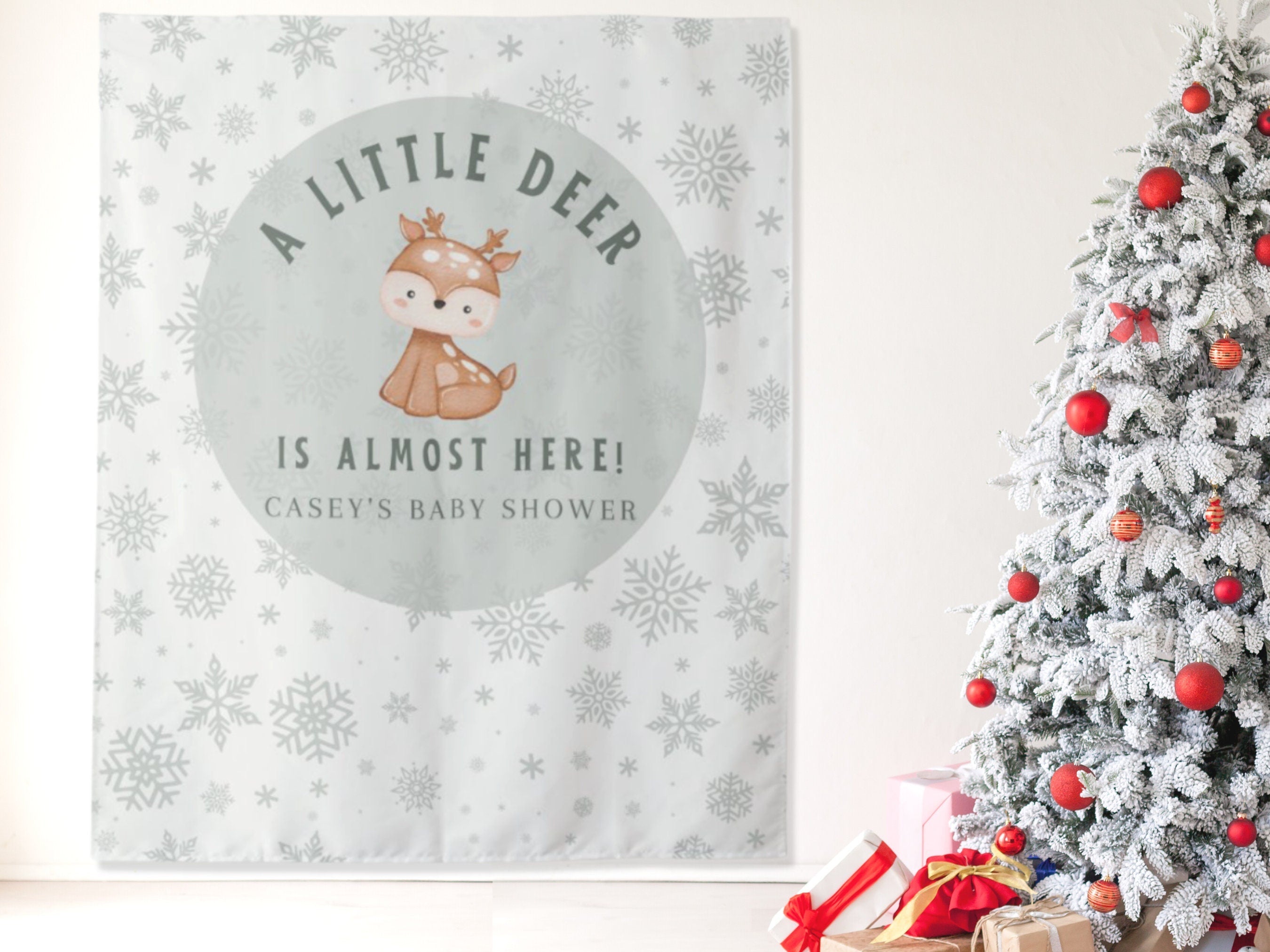 A Little Deer Is Almost Here Custom Baby Shower Banner