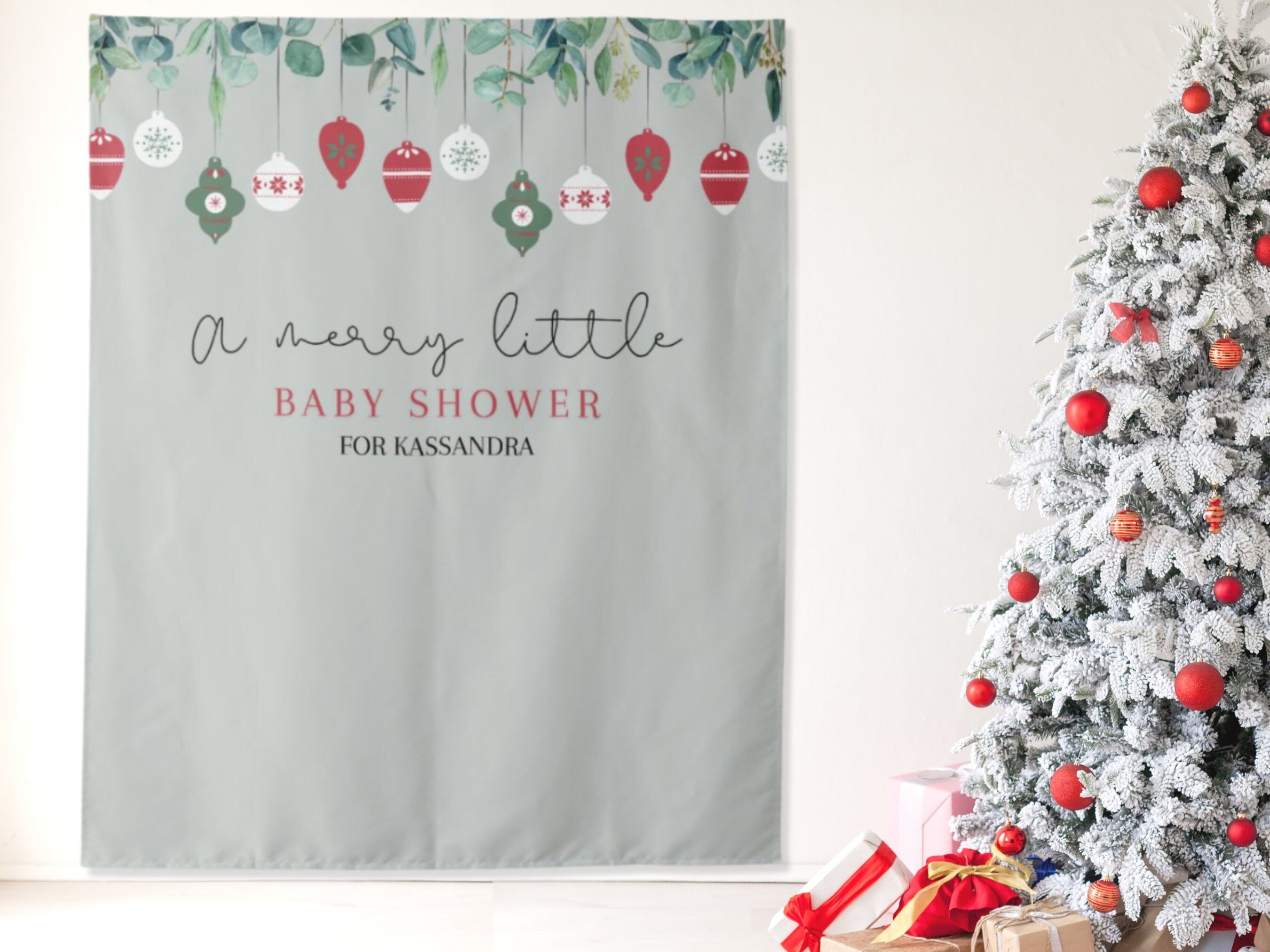 A Merry Little Baby Shower Banner