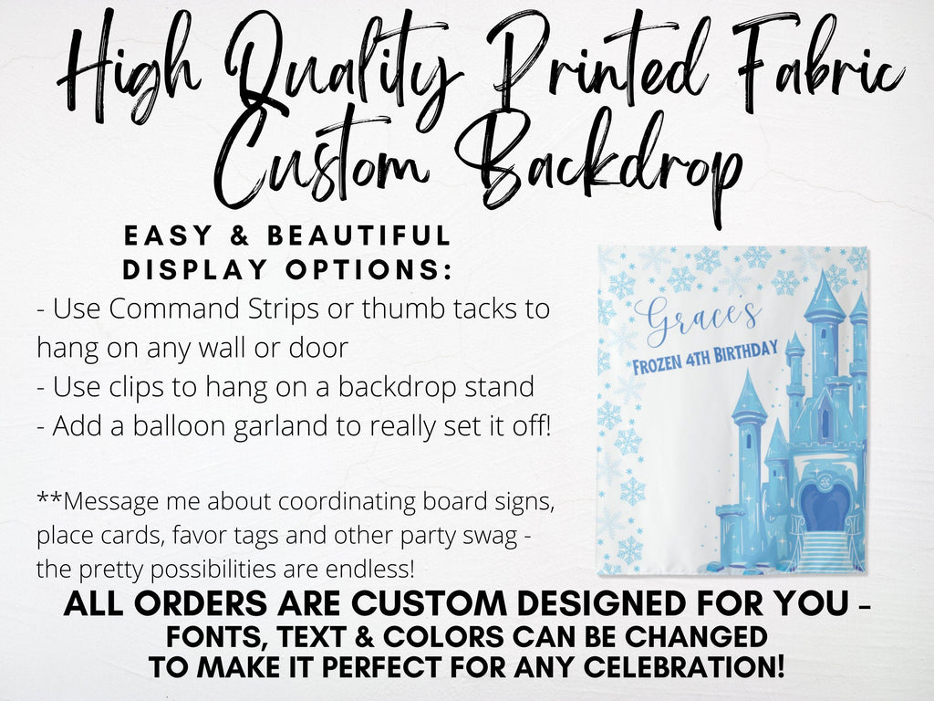 Frozen Birthday Party Backdrop Banner II