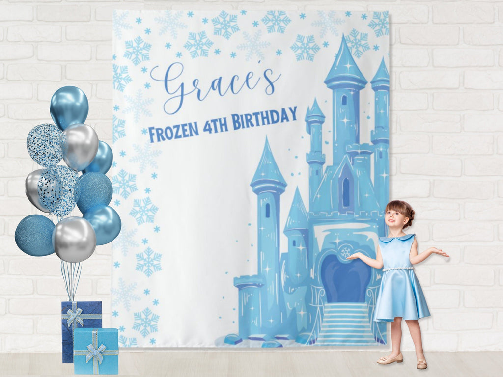 Frozen Birthday Party Backdrop Banner II