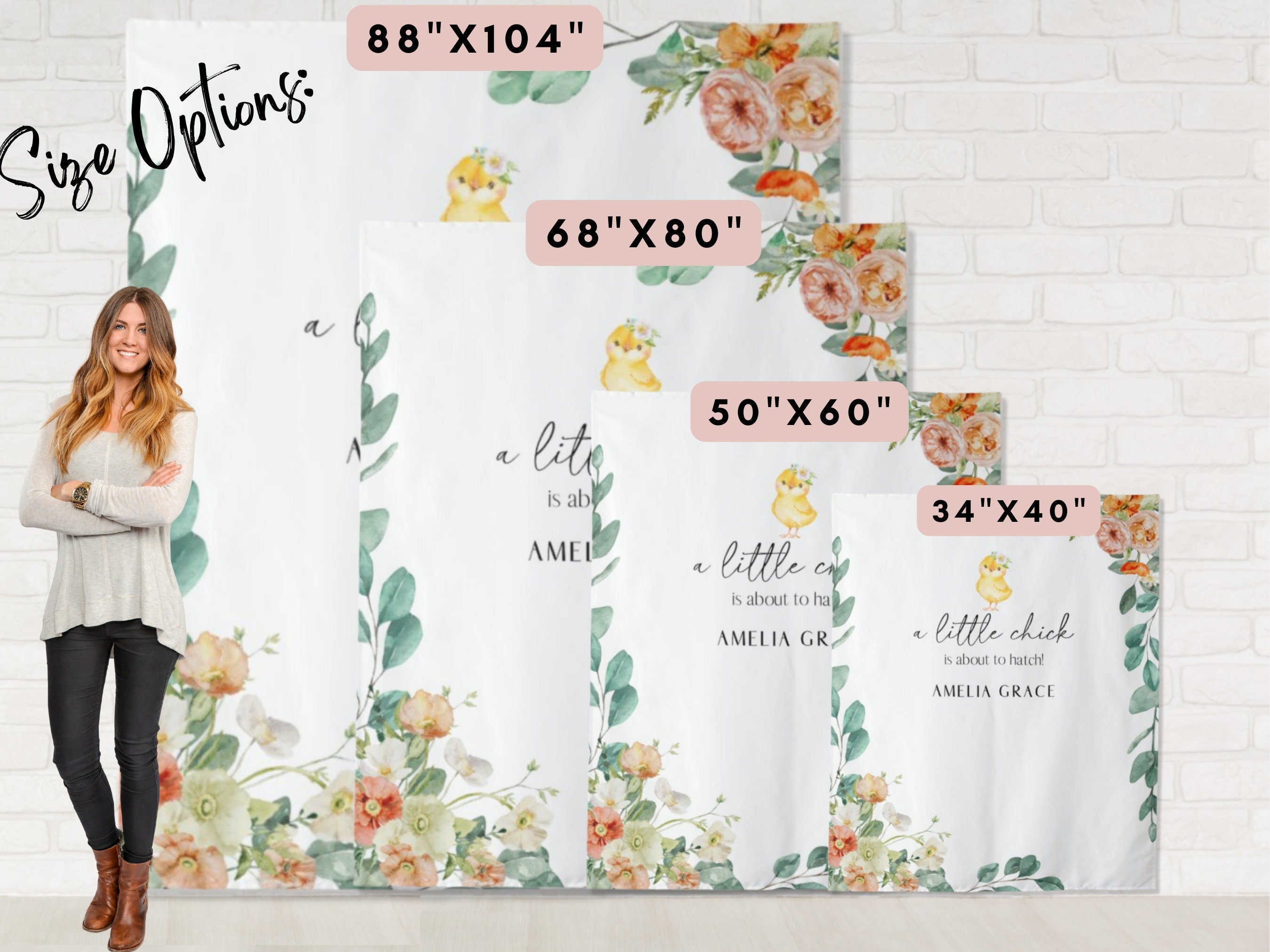 A Little Chick is About To Hatch Custom Baby Shower or Party Banner