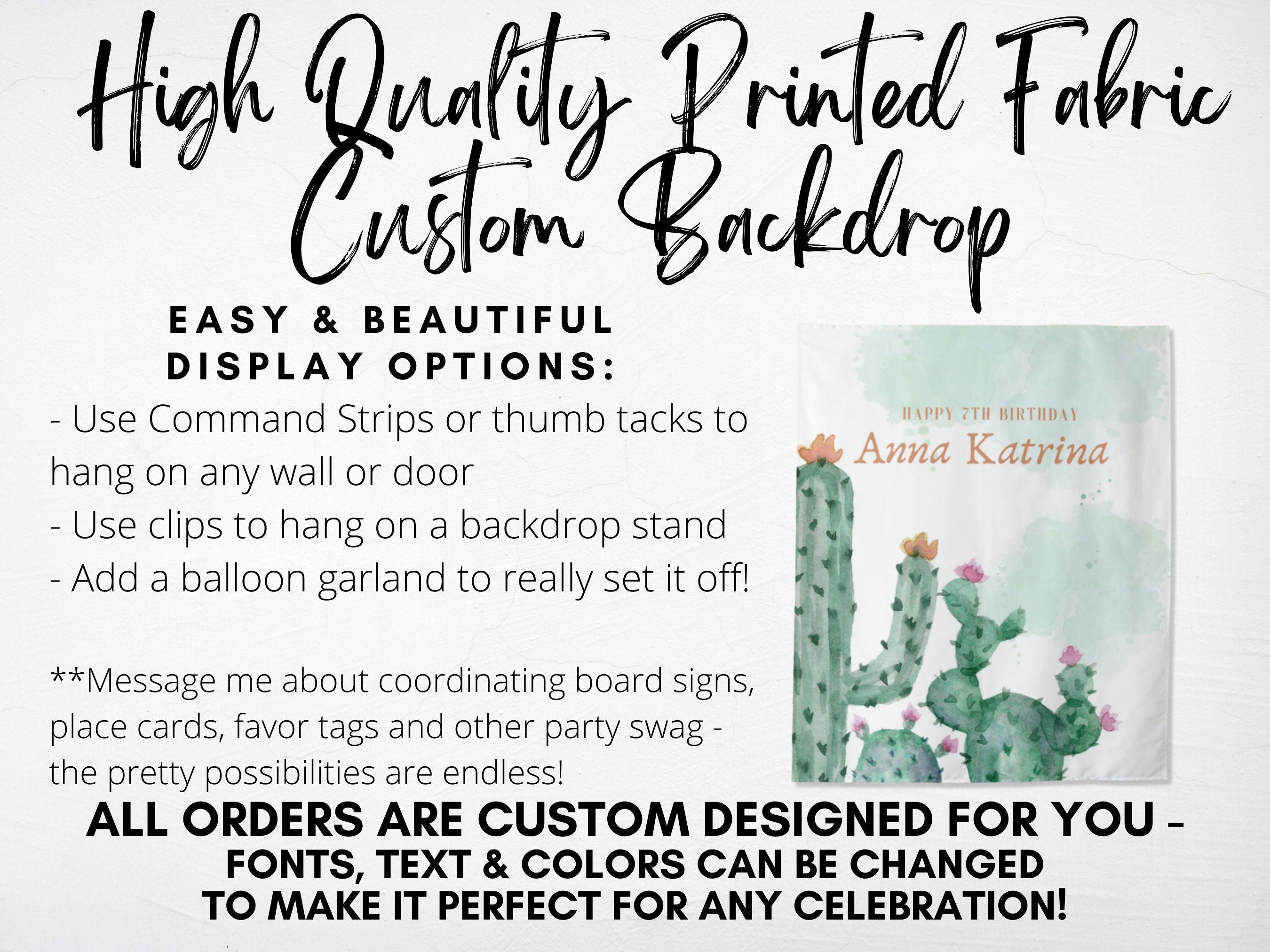 Desert Cactus Custom Text Banner