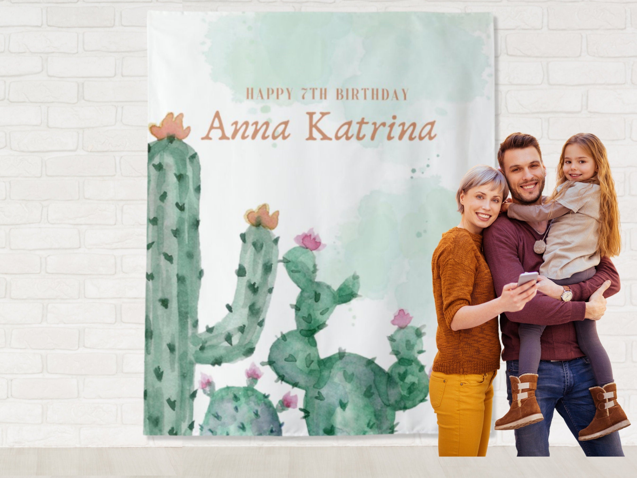 Desert Cactus Custom Text Banner