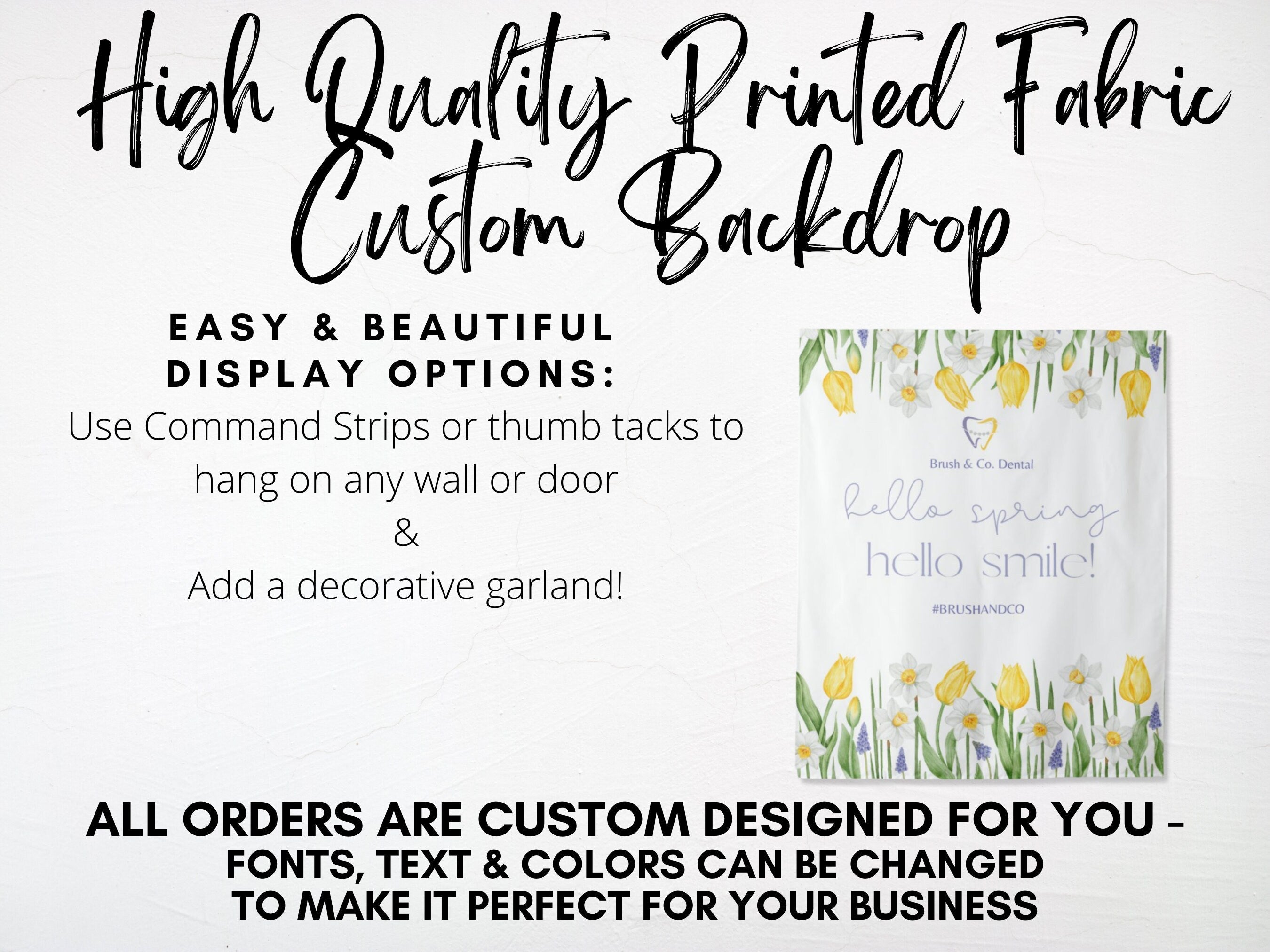 Hello Spring Smile Lavender Custom Logo Dentist Office Banner