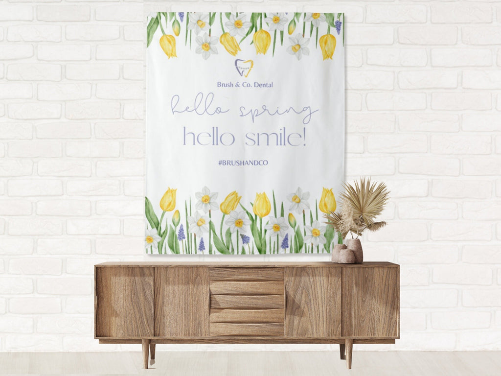 Hello Spring Smile Lavender Custom Logo Dentist Office Banner