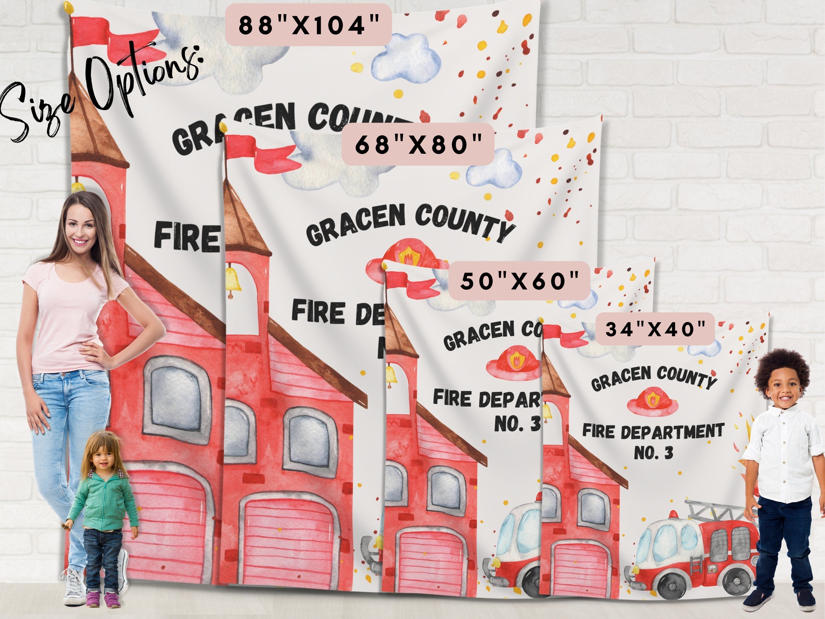 Little Firefighter Birthday Banner