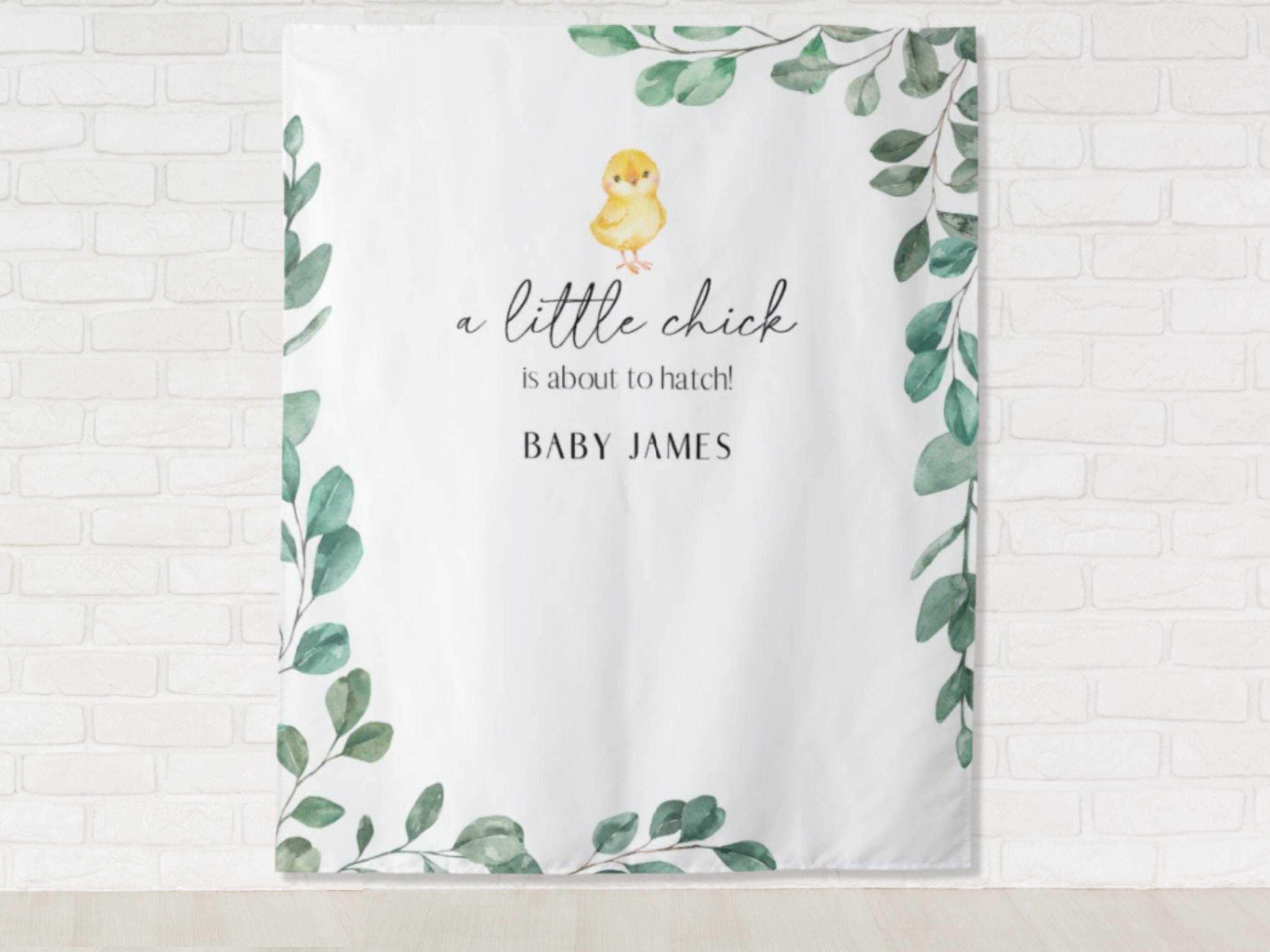 A Little Chick is About To Hatch Custom Baby Shower or Party Banner