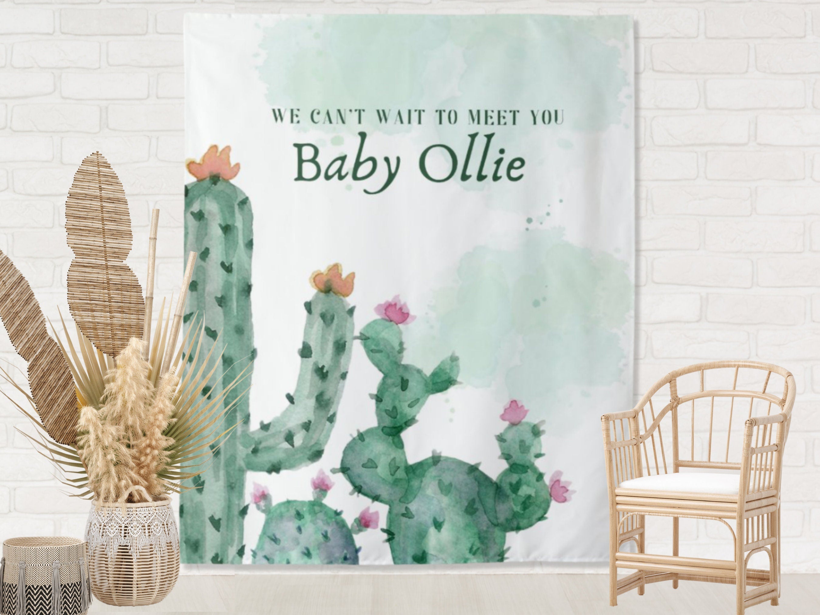 Desert Cactus Custom Text Banner