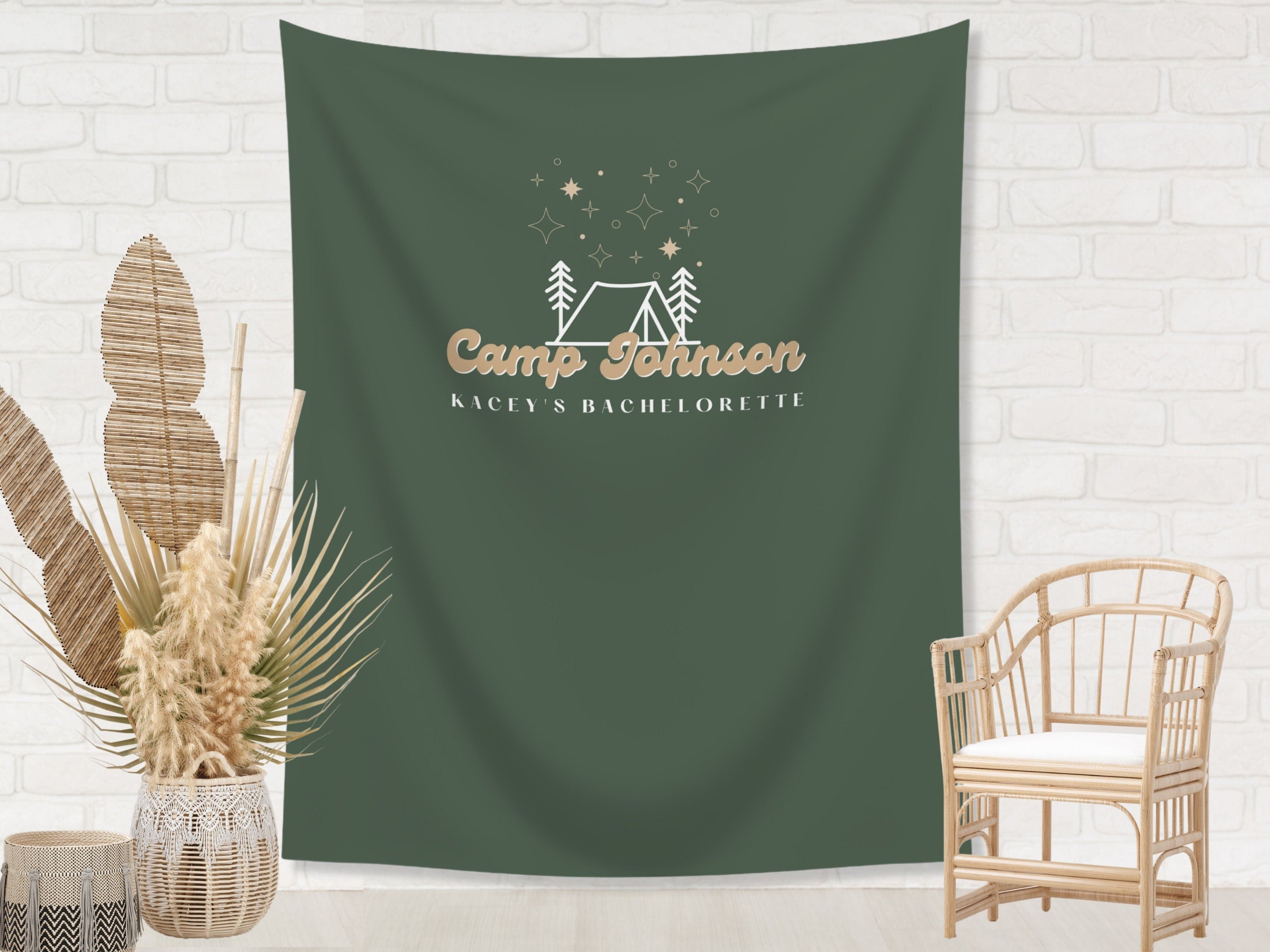 Retro Camp Bachelorette Party Custom Text Banner