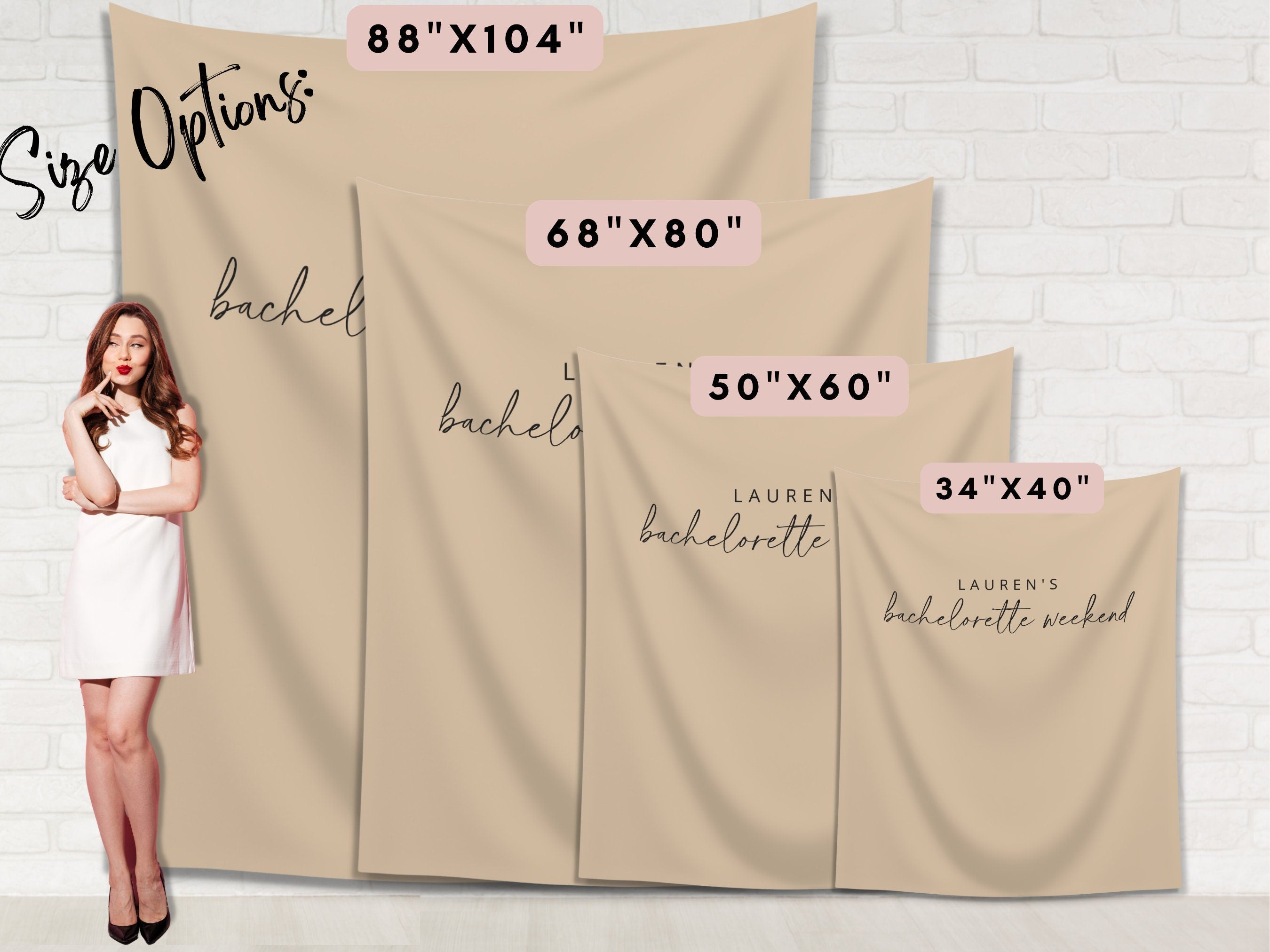 Simple Solid Custom Text Banner Backdrop