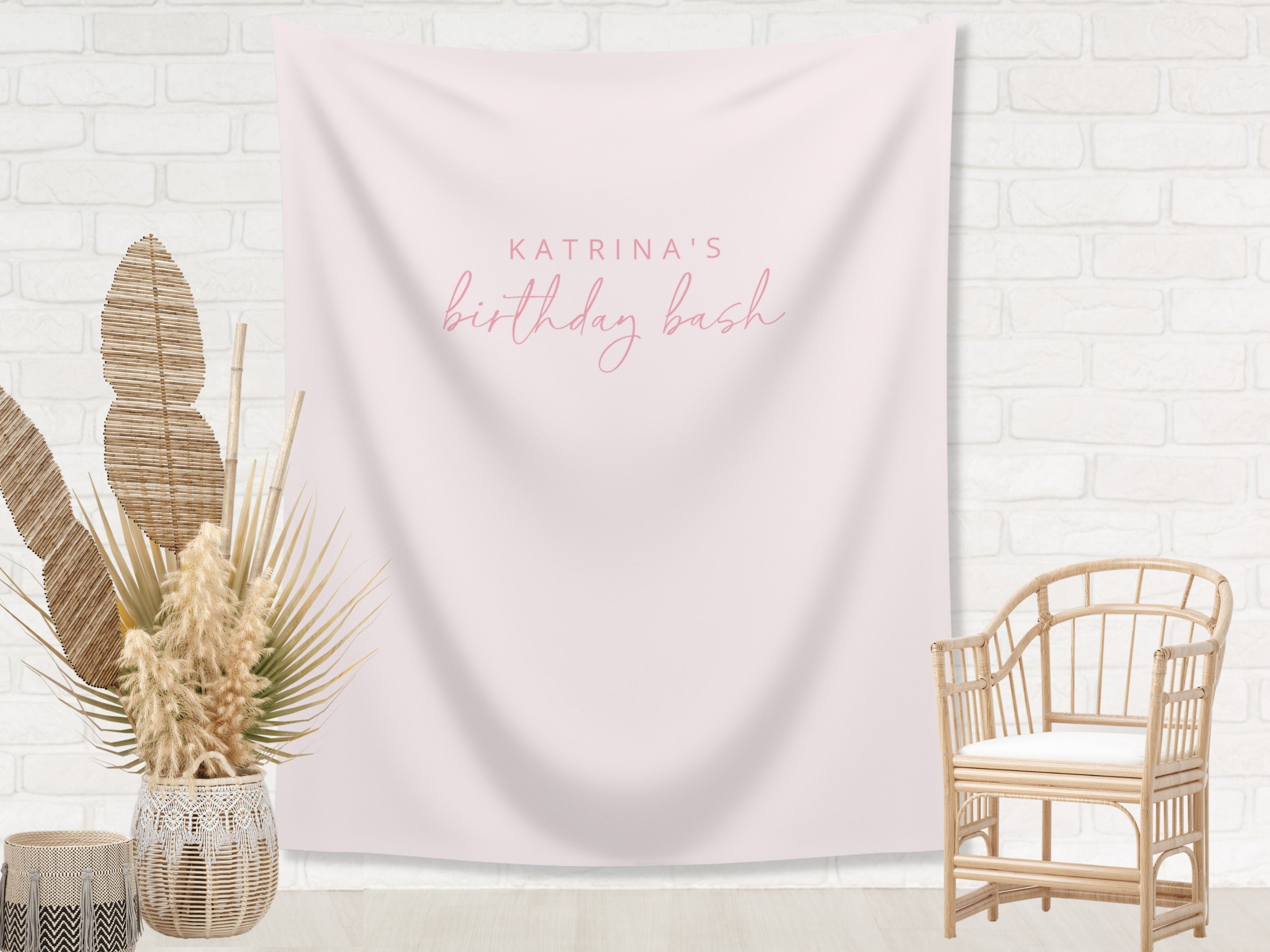 Simple Solid Custom Text Banner Backdrop