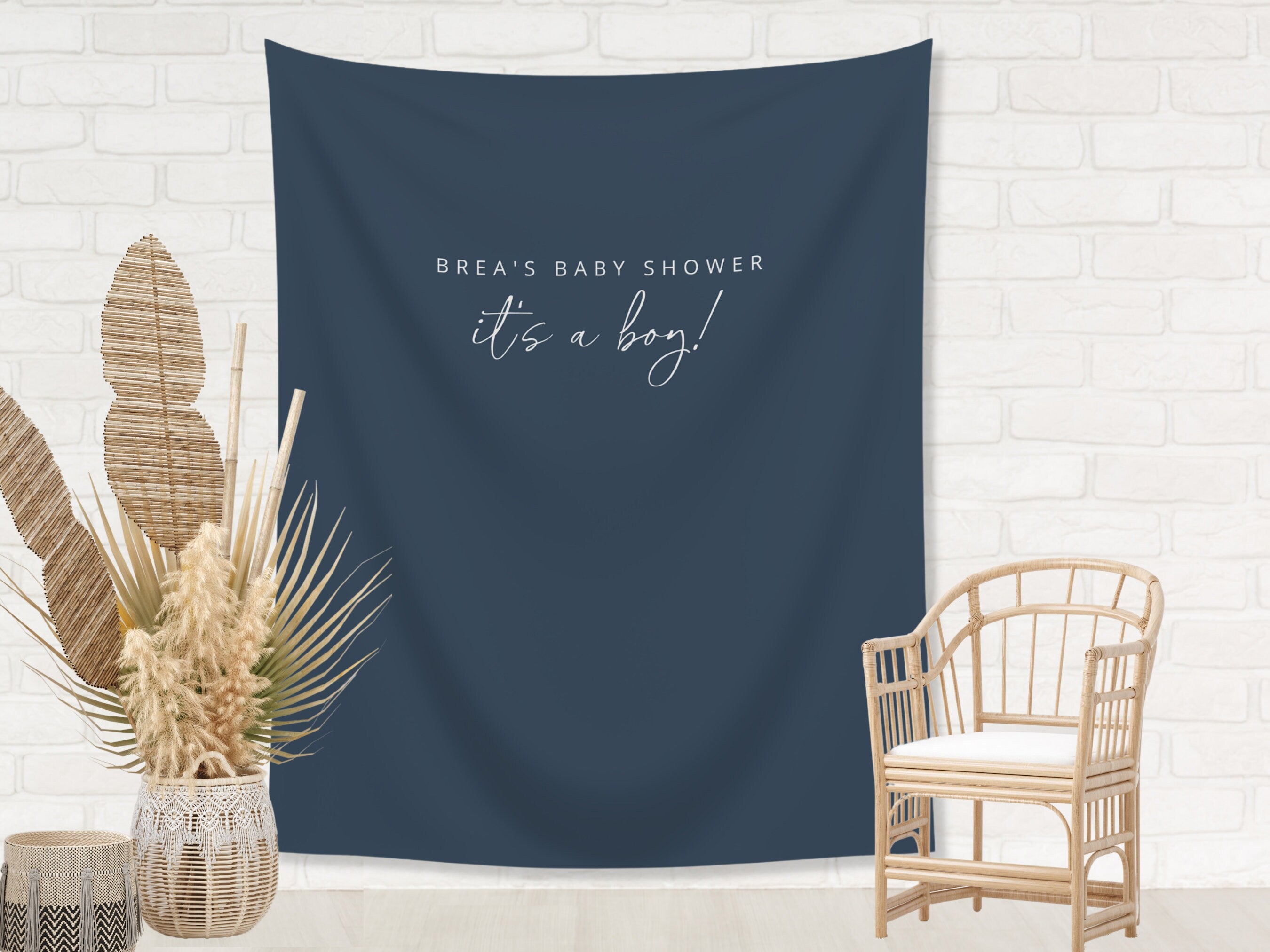 Simple Solid Custom Text Banner Backdrop