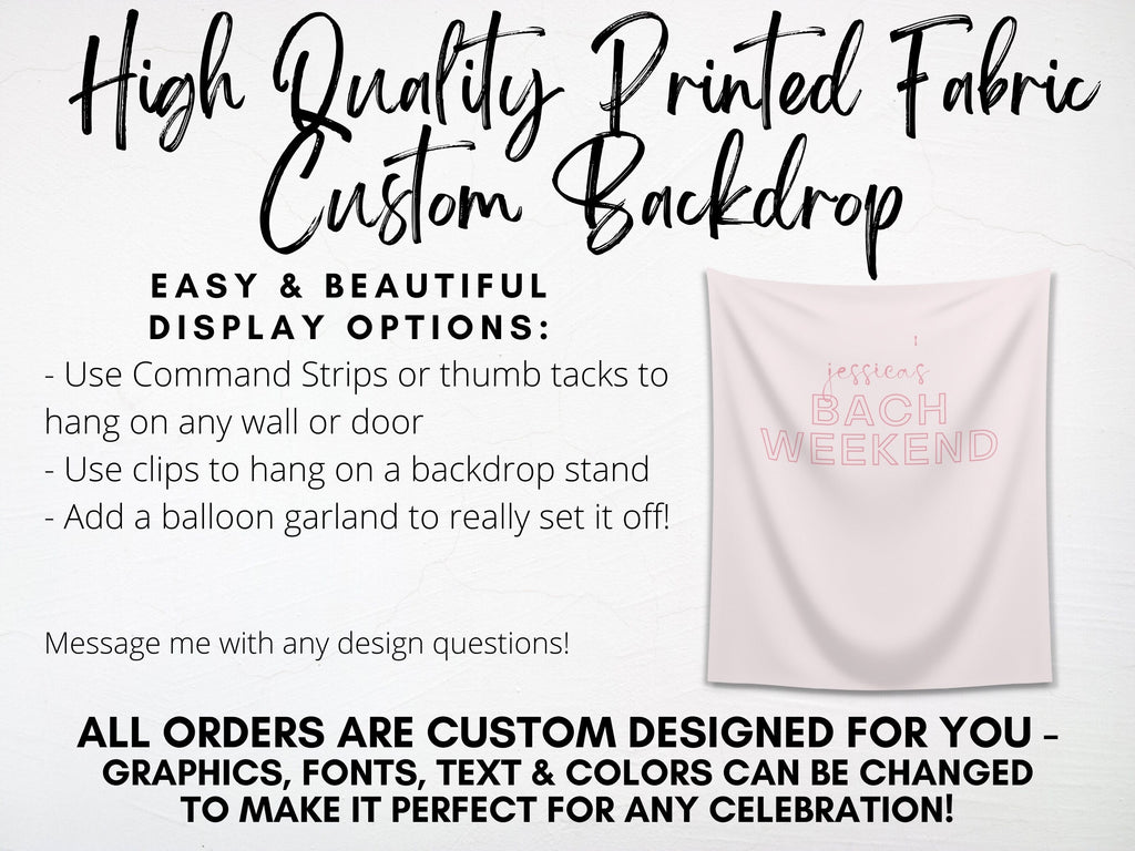 Bach Weekend Custom Bride's Name Banner Backdrop