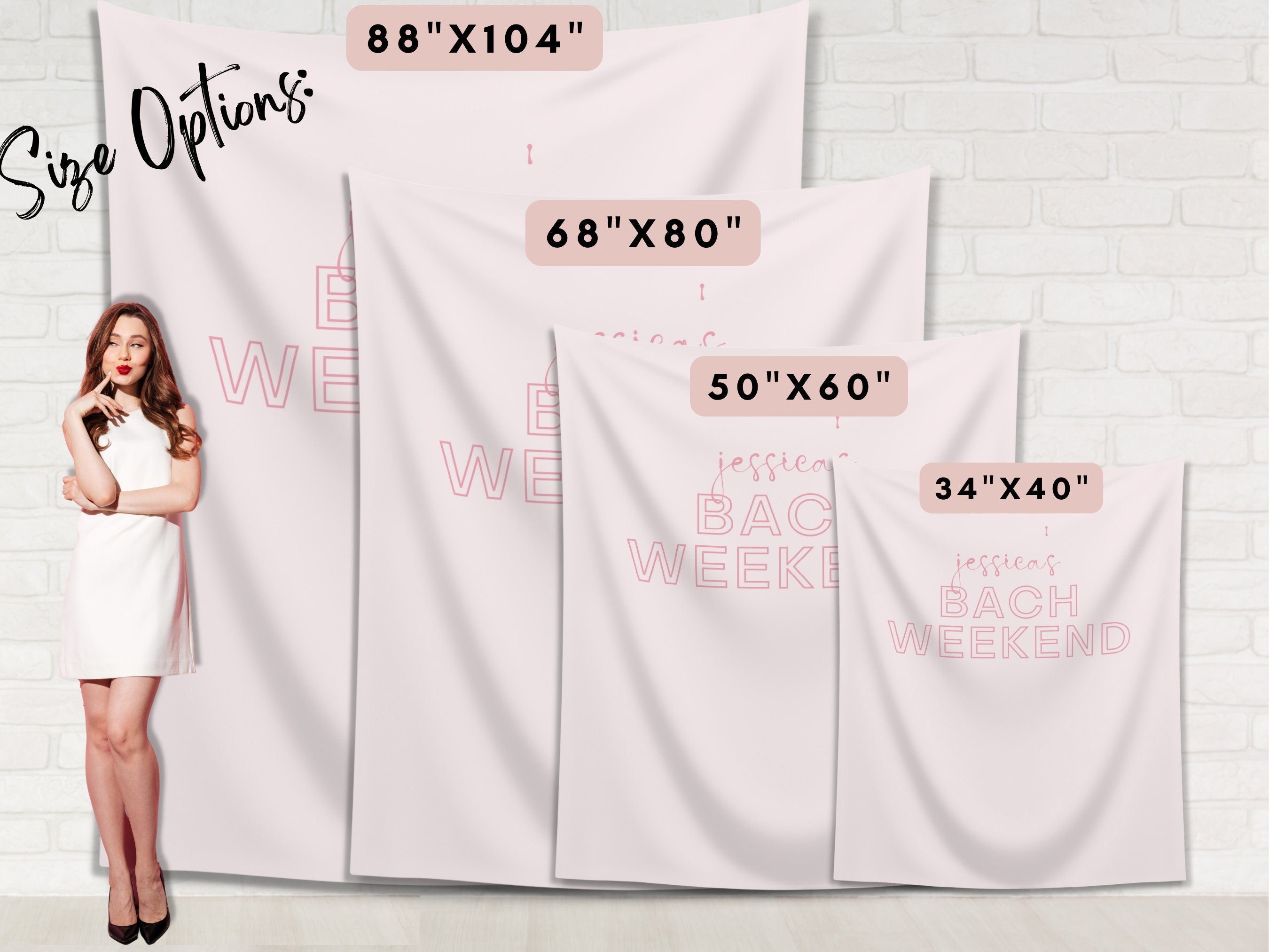 Bach Weekend Custom Bride's Name Banner Backdrop