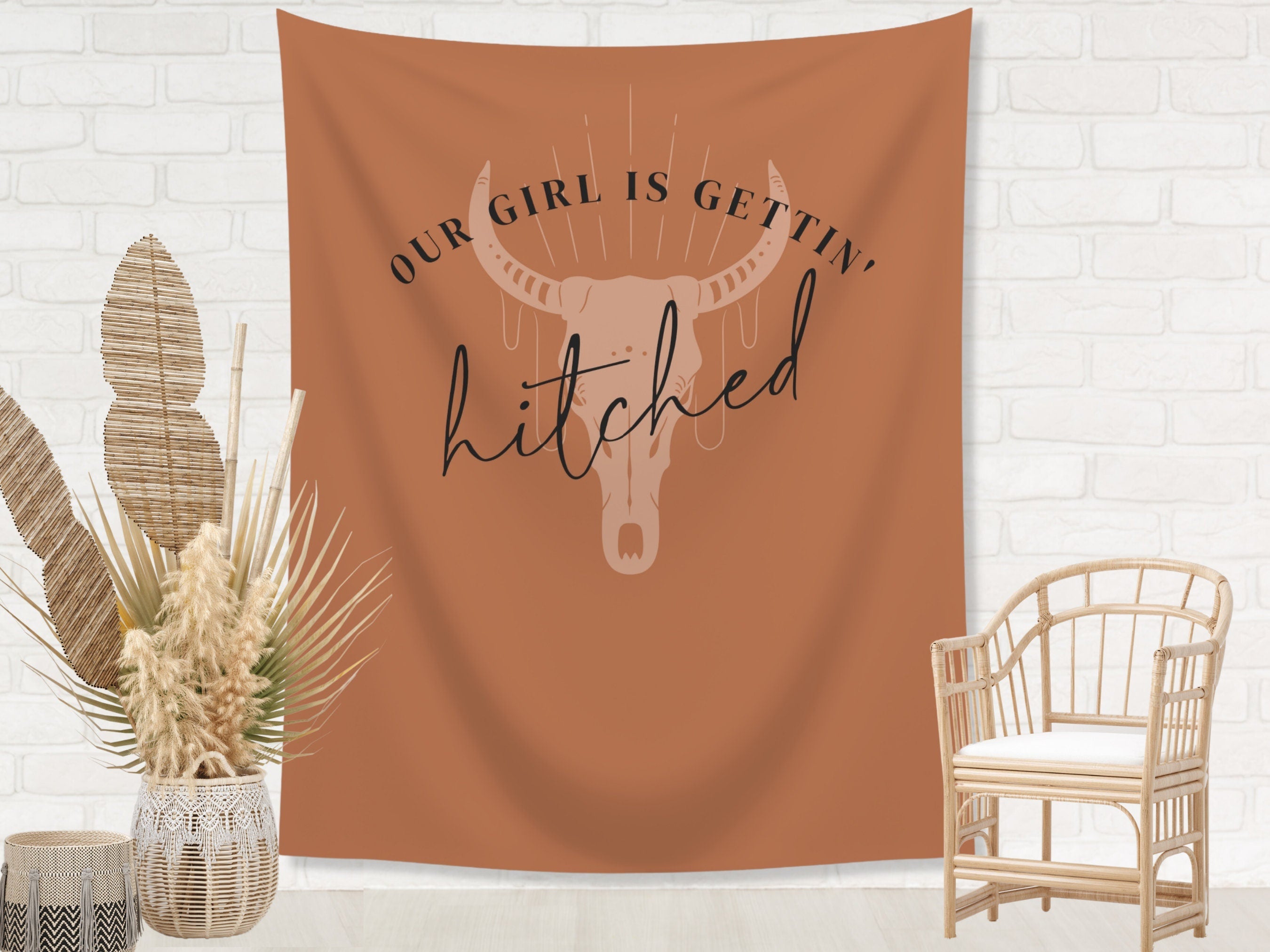 Boho Gettin' Hitched Bachelorette Banner