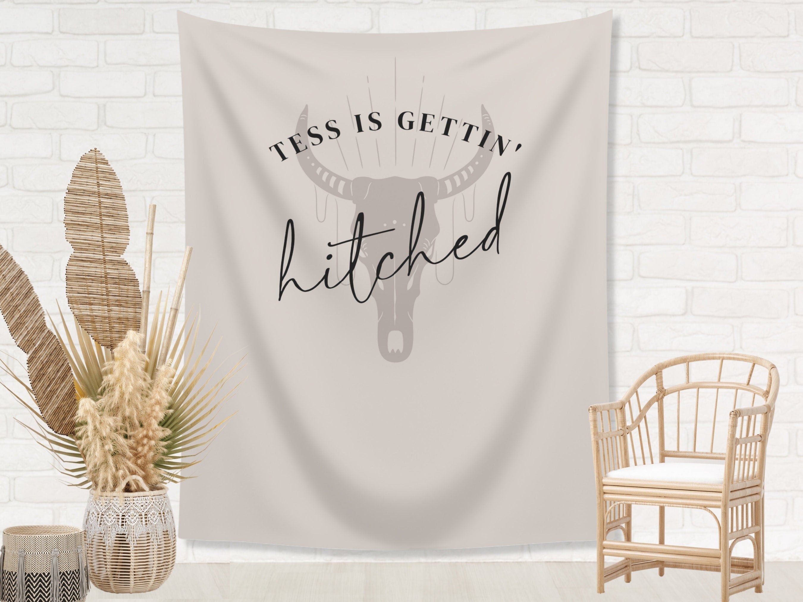 Boho Gettin' Hitched Bachelorette Banner