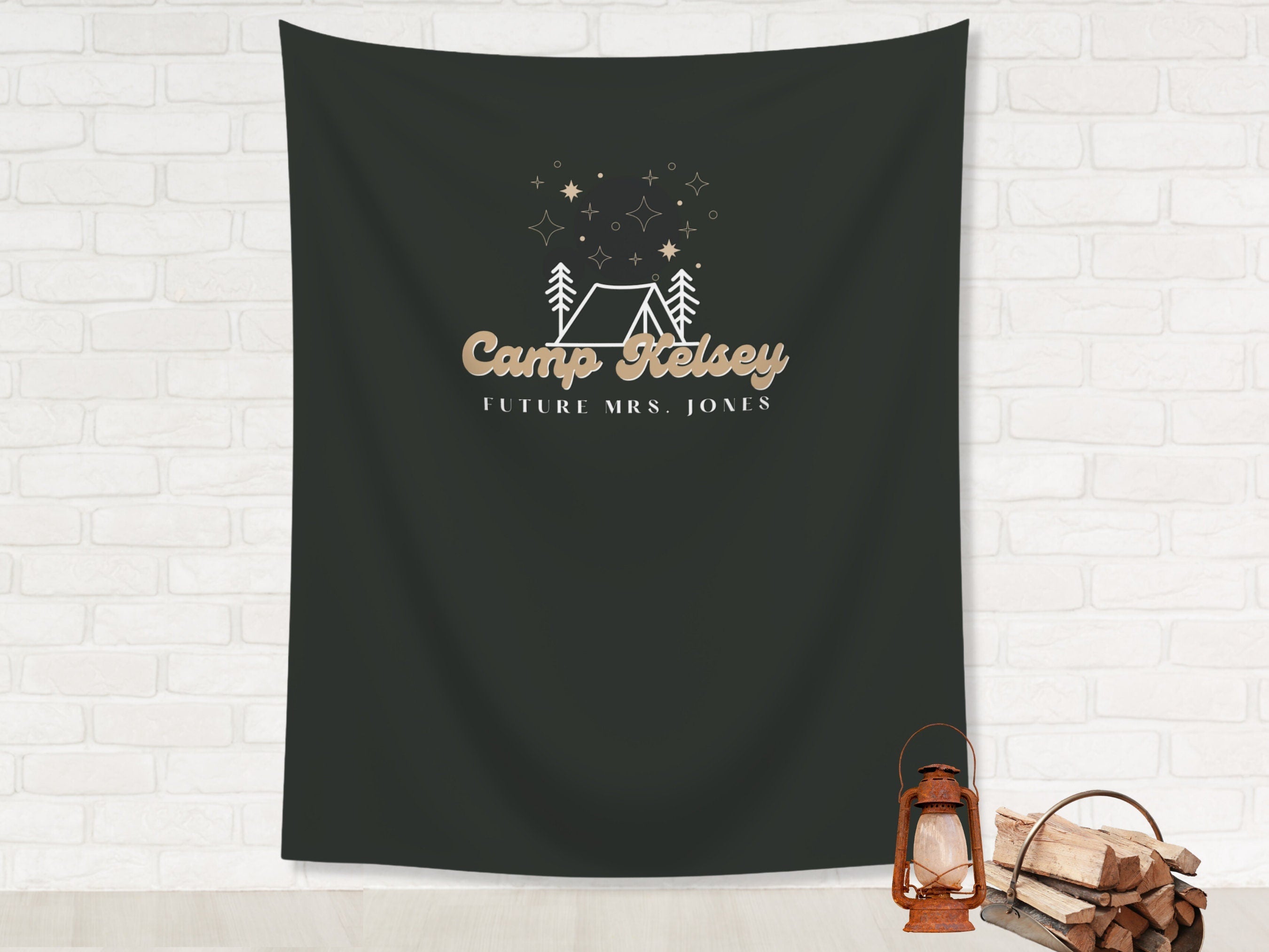 Retro Camp Bachelorette Party Custom Text Banner