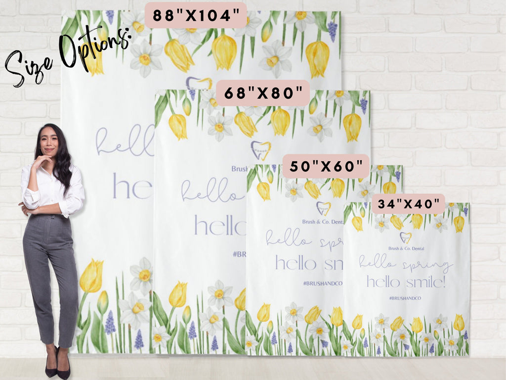Hello Spring Smile Lavender Custom Logo Dentist Office Banner